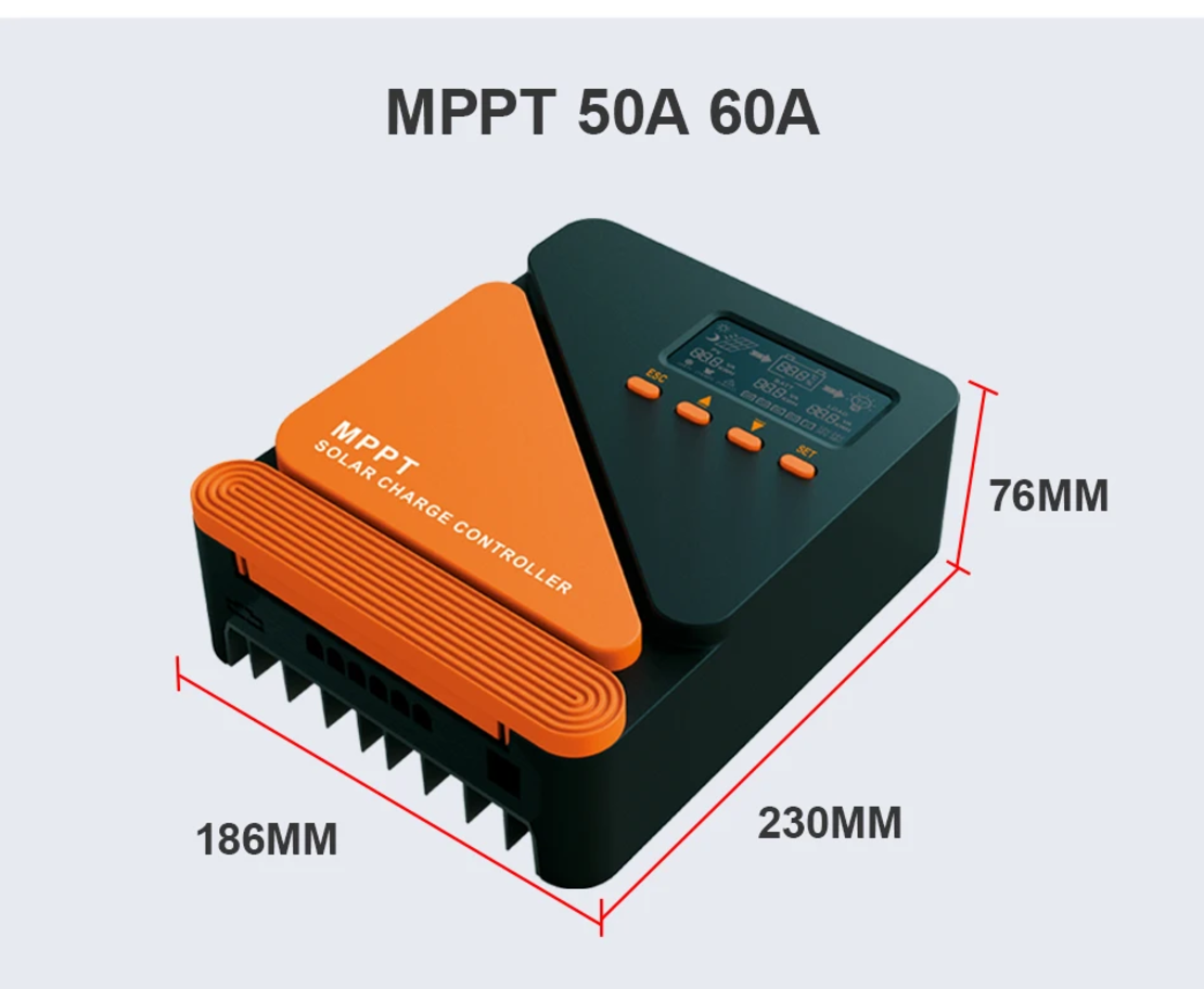 60a MPPT соларно зарядно - соларен контролер 12/24 v
