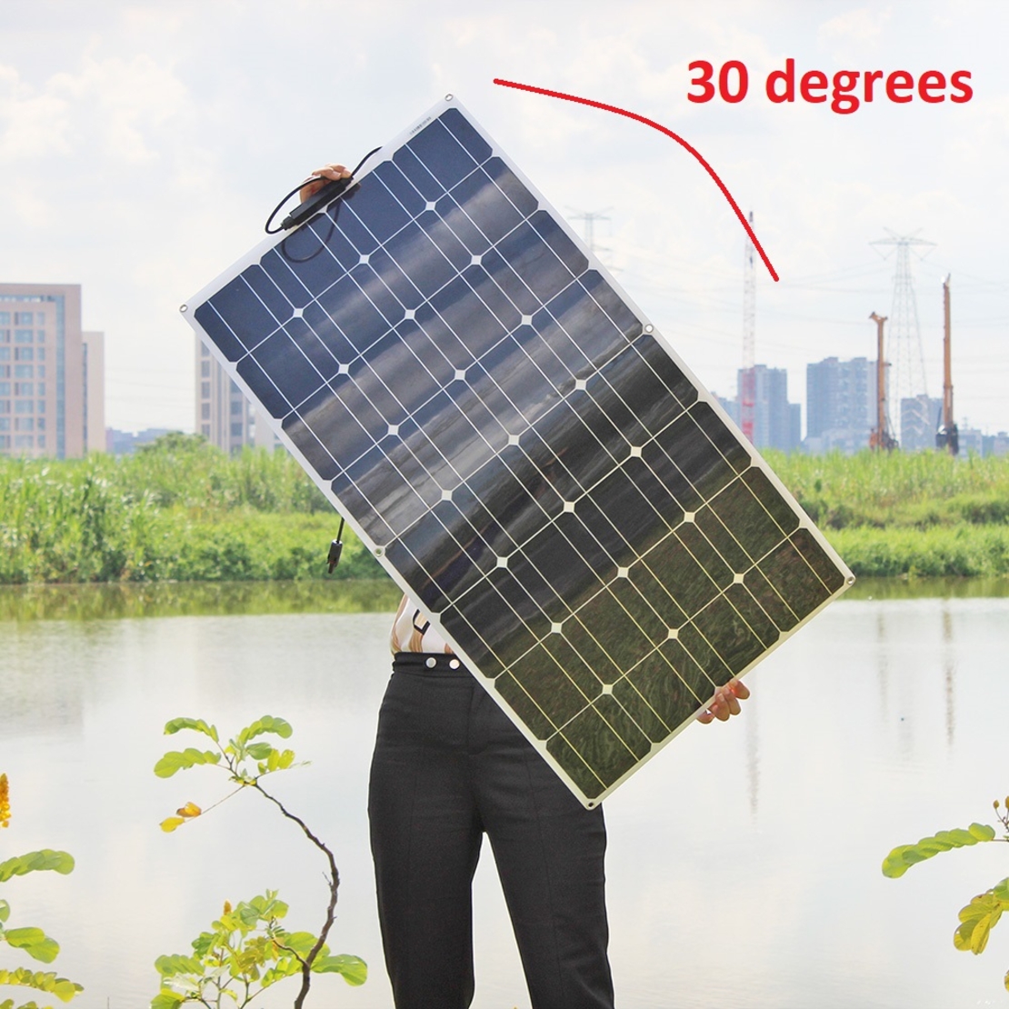 Комплект  100w гъвкав соларен панел + 30А контролер + кабели