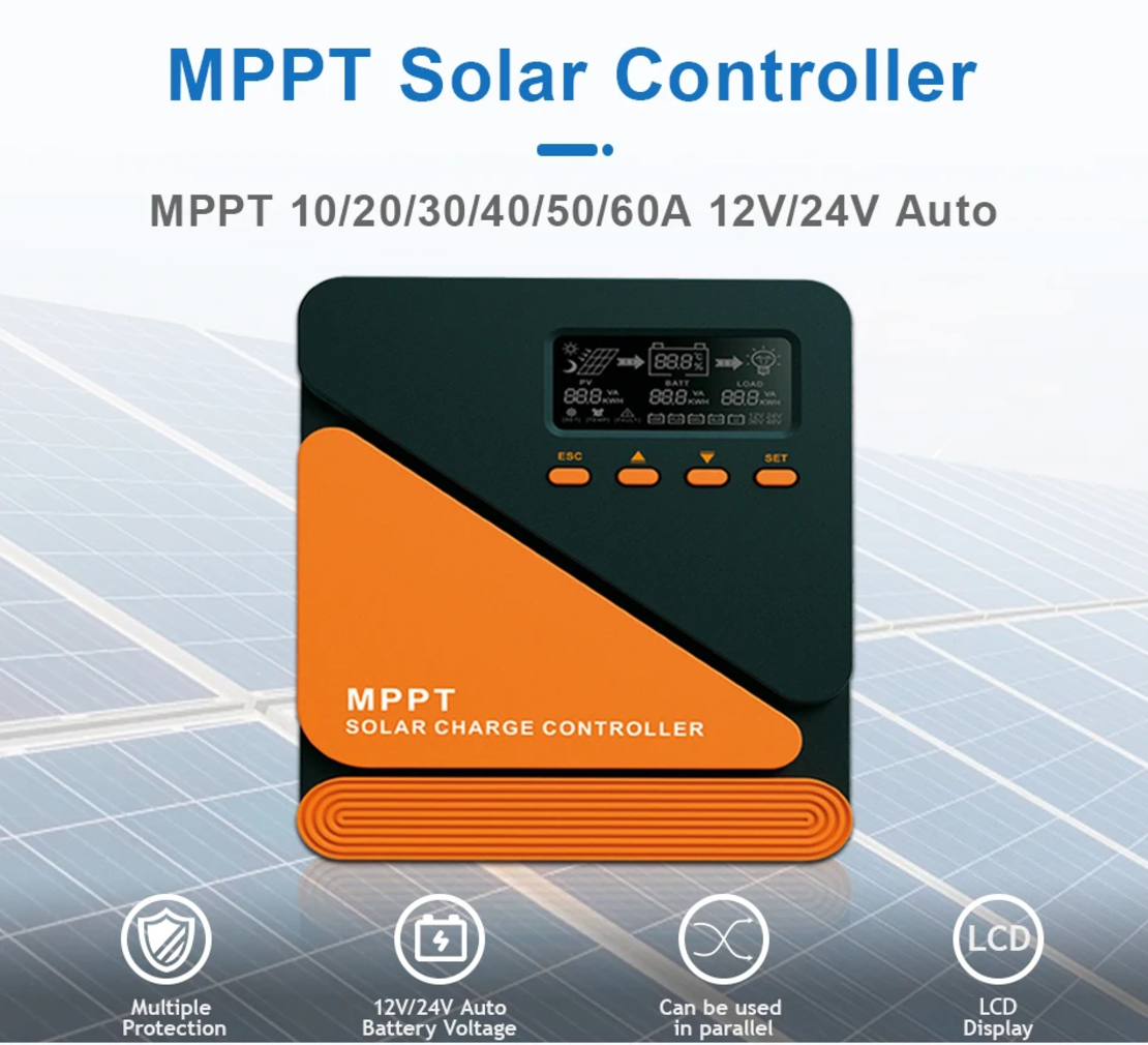 40a MPPT соларно зарядно - соларен контролер 12/24 v