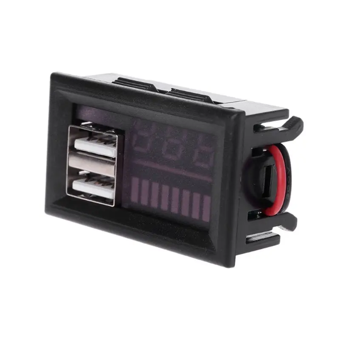 Волтметър 12v с  два USB порта за зареждане