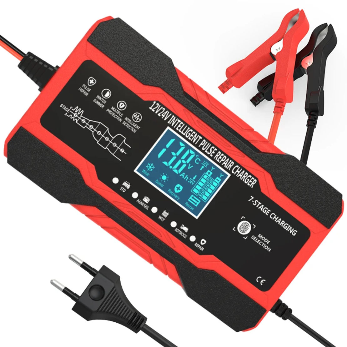 Смарт Импулсно Зарядно за Акумулатори 12v 10A / 24v 5A