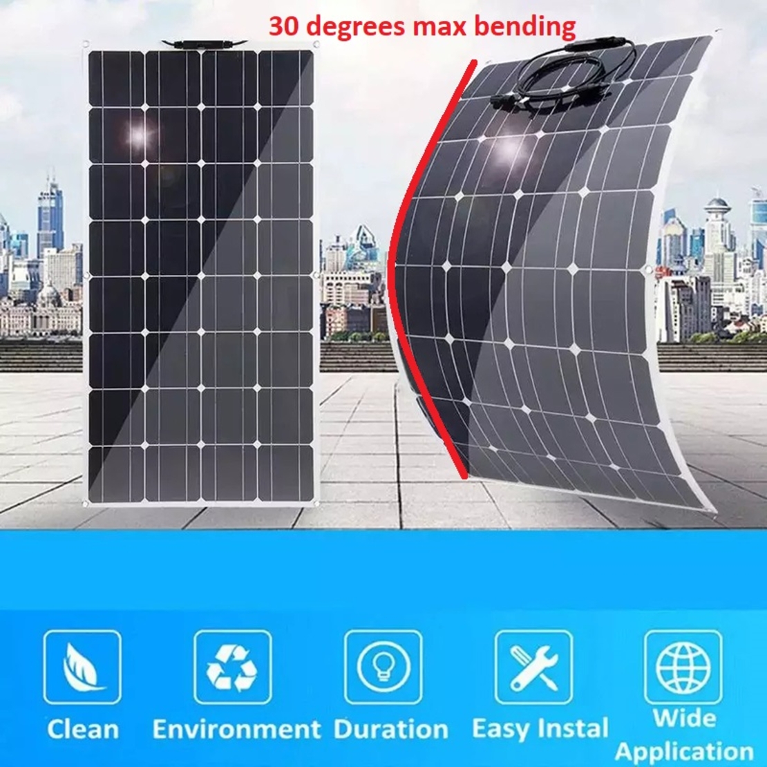 Комплект  100w гъвкав соларен панел + 30А контролер + кабели