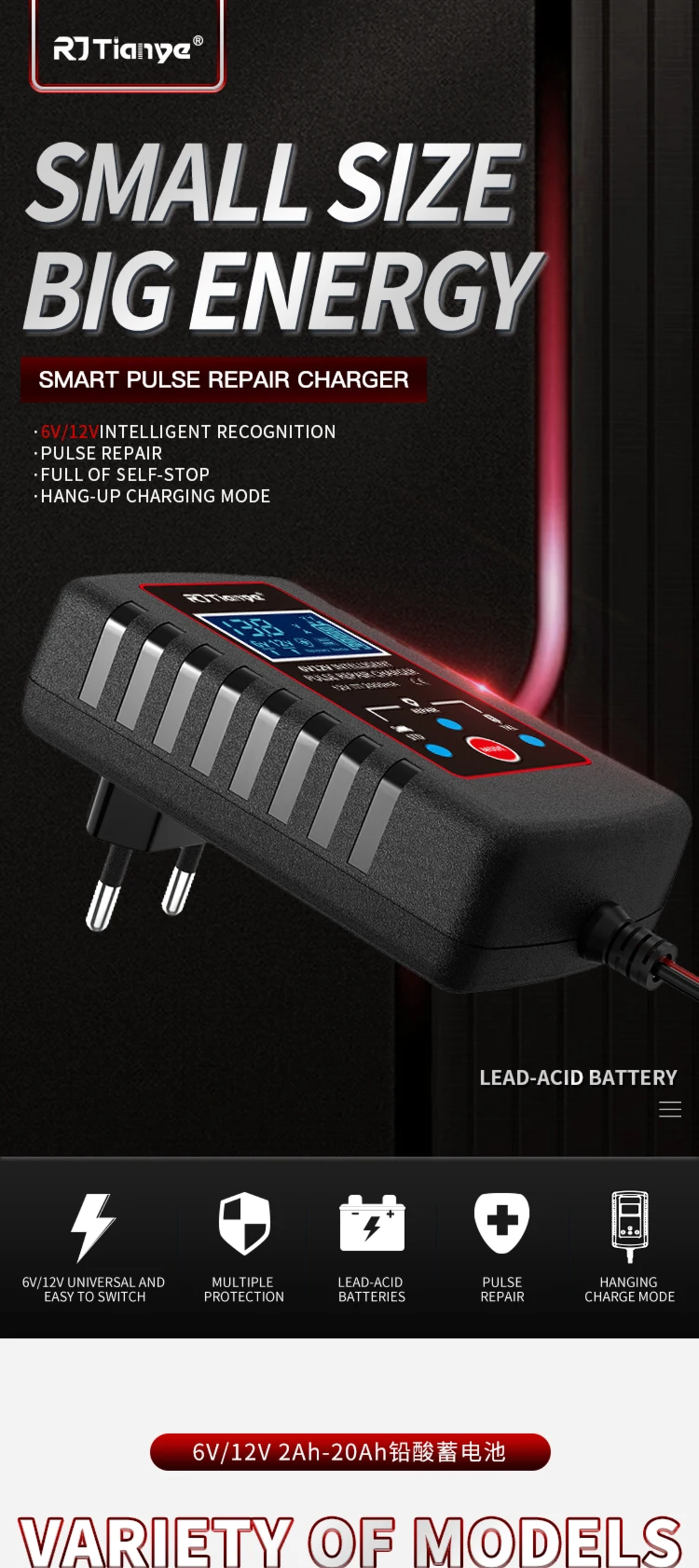 Смарт Импулсно Зарядно за Акумулатори 12v/6v 2A