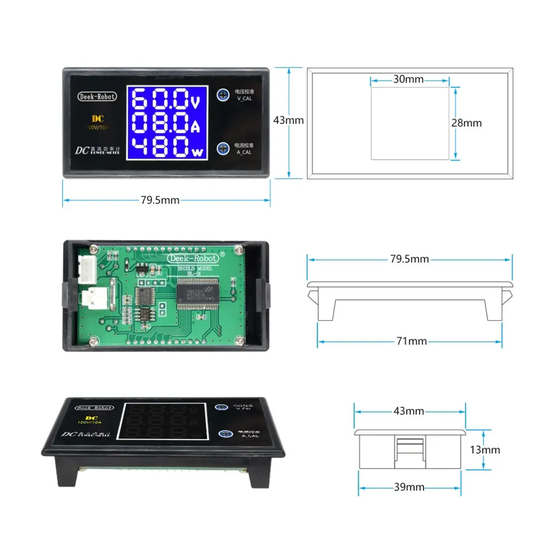 Волтметър / Амперметър 100v  10A  1000W