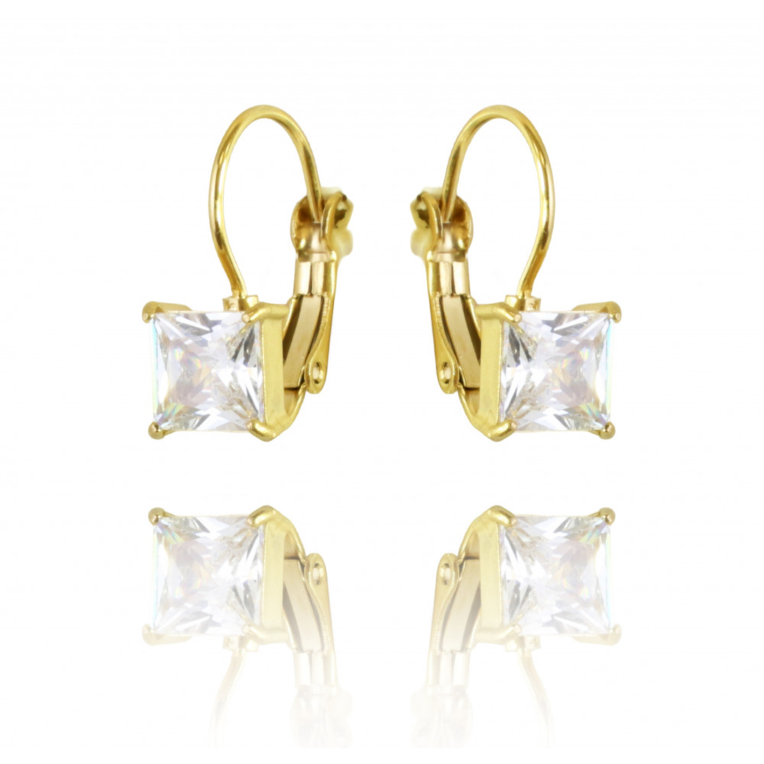 Позлатени обеци с 14К злато с цирконии