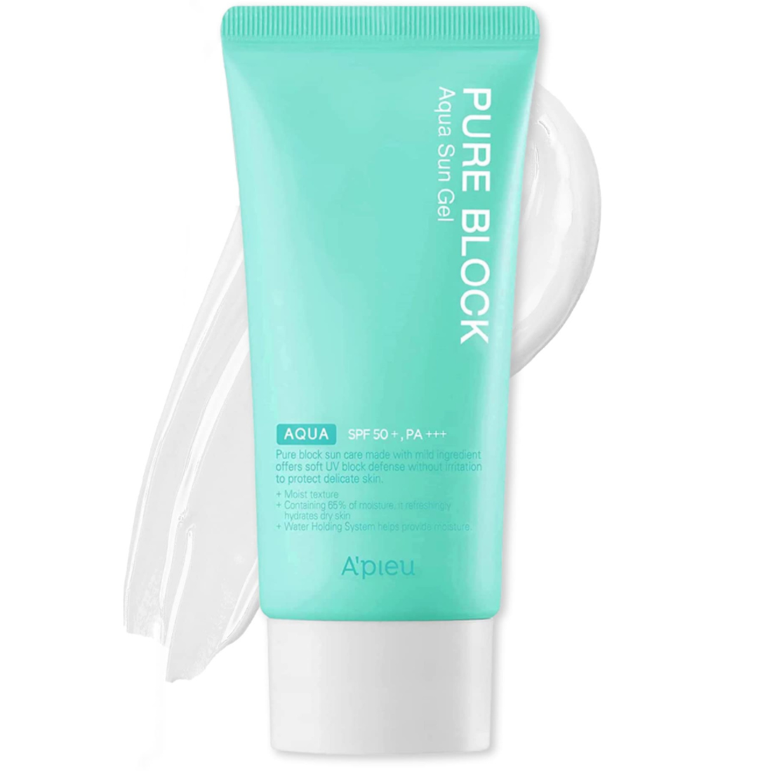 Слънцезащитен гел с алое вера и зелен чай A'Pieu Pure Block Aqua Sun Gel SPF 50, 50 мл