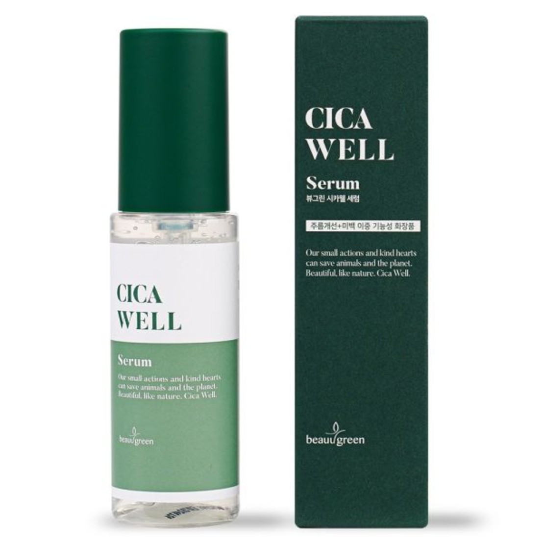 BeauuGreen Cica Well Serum, Успокояващ серум за лице, 50 мл