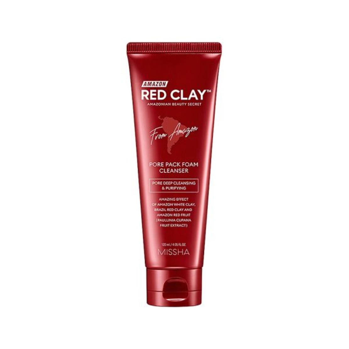 Почистваща пяна за лице с червена глина Missha Amazon Red Clay Pore Pack Foam Cleanser 120 мл