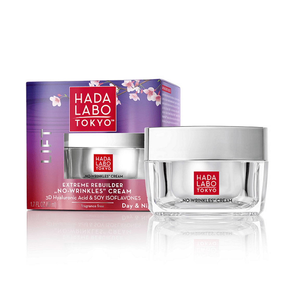 Хидратиращ крем за борба с бръчките, Hada Labo Tokyo Lift Anti-Wrinkle Rebuilding Day & Night Cream, 50 мл