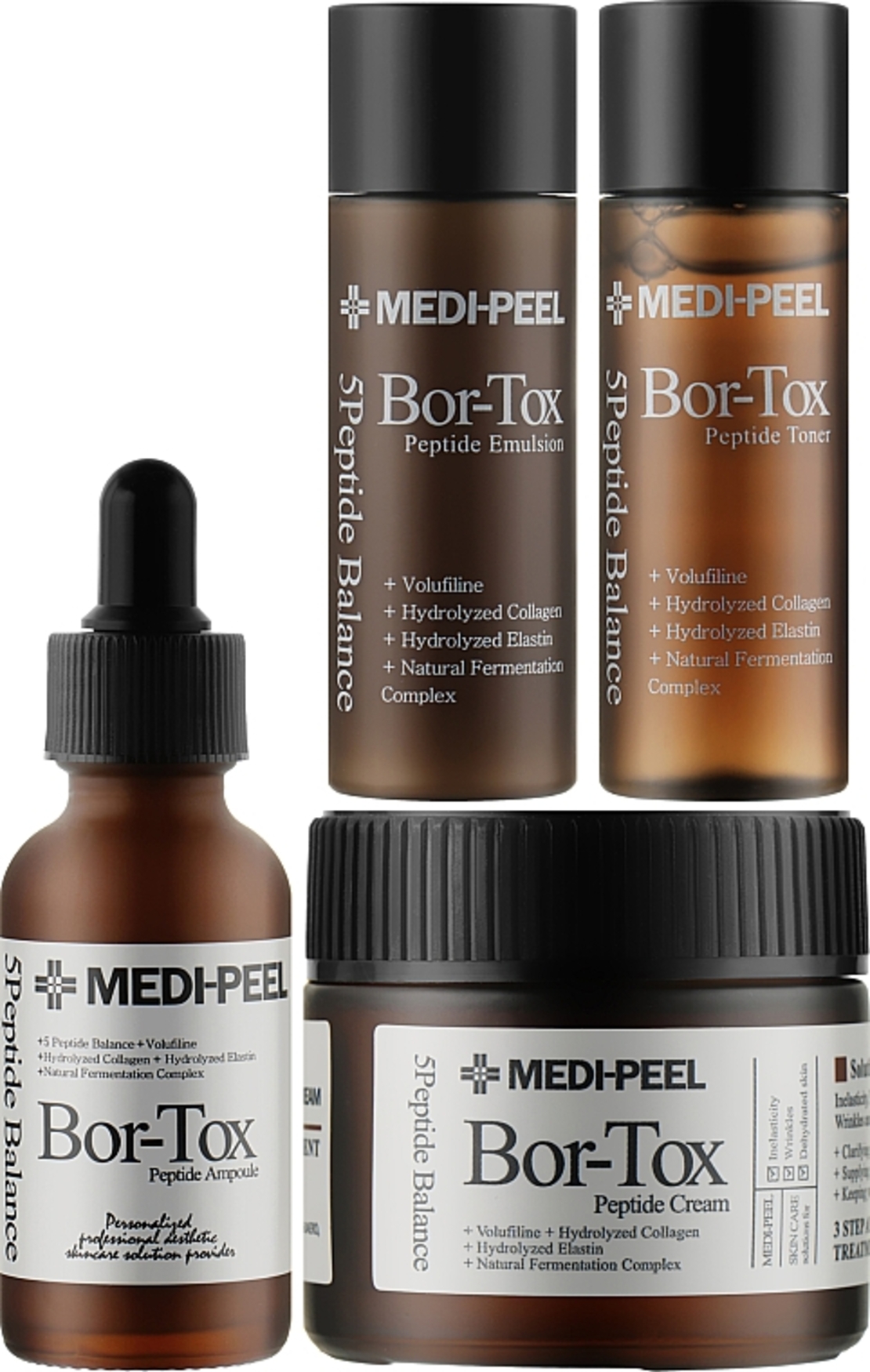 Комплект Тонер 30мл, Емулсия 30мл, Ампула 30мл, Крем 50мл MEDI-PEEL BOR-TOX5 PEPTIDE Multi Care Kit