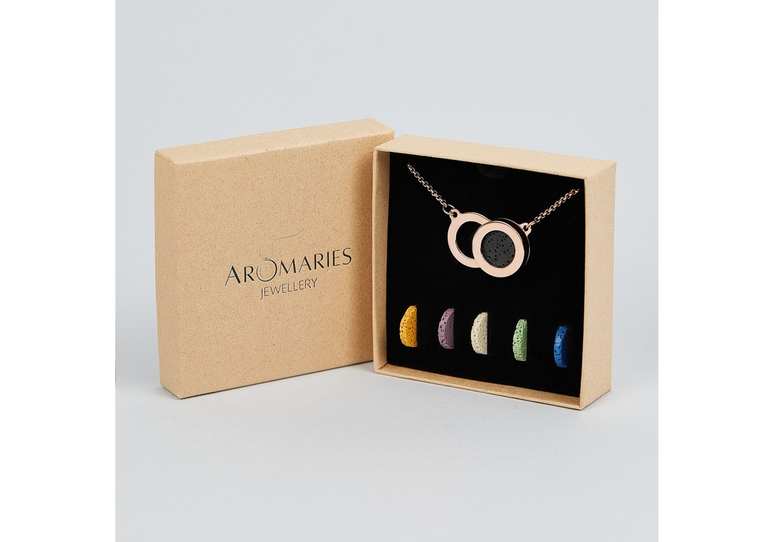 Eclipse - kолие с арома дифузер от 18-каратово РОЗОВО злато