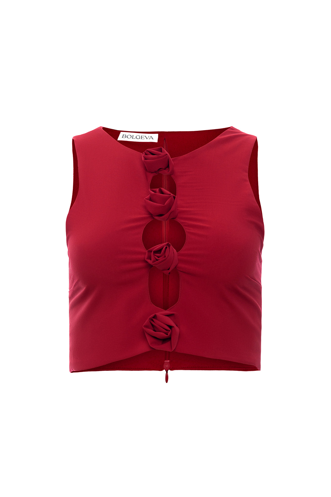 FLAME RED CUT OUT TOP