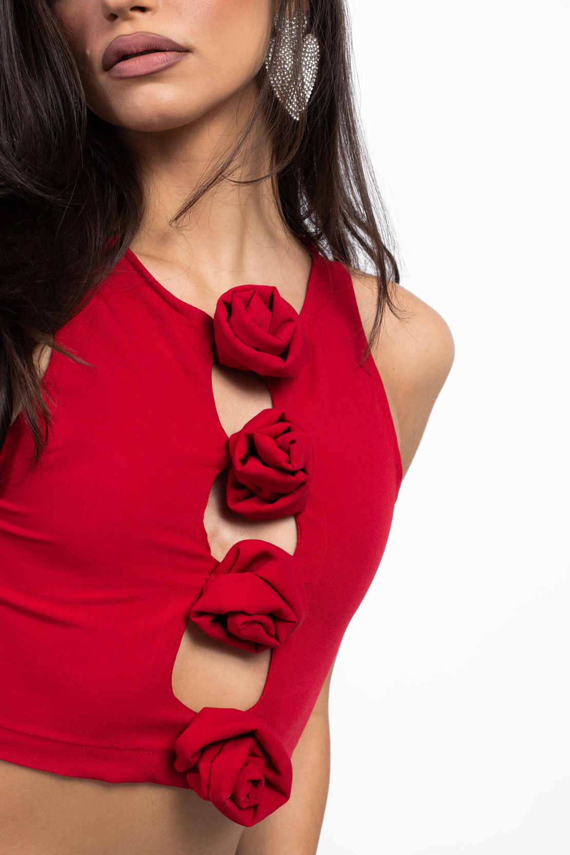 FLAME RED CUT OUT TOP