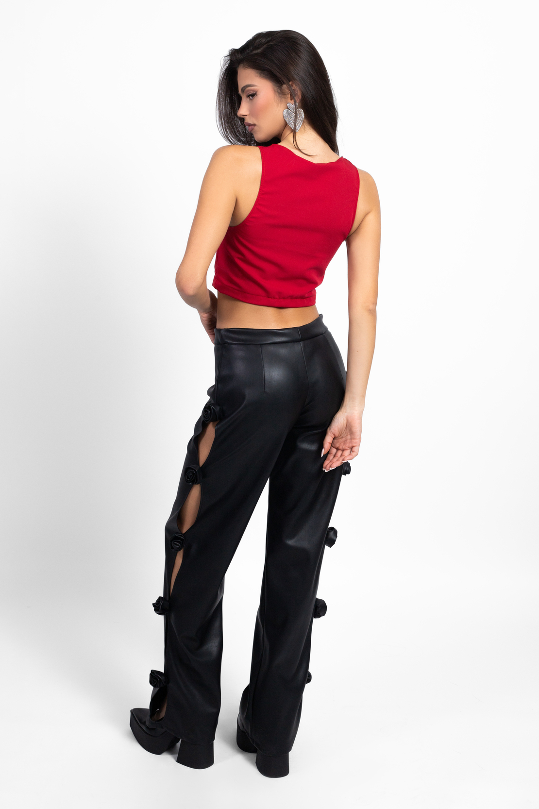 FLAME RED CUT OUT TOP