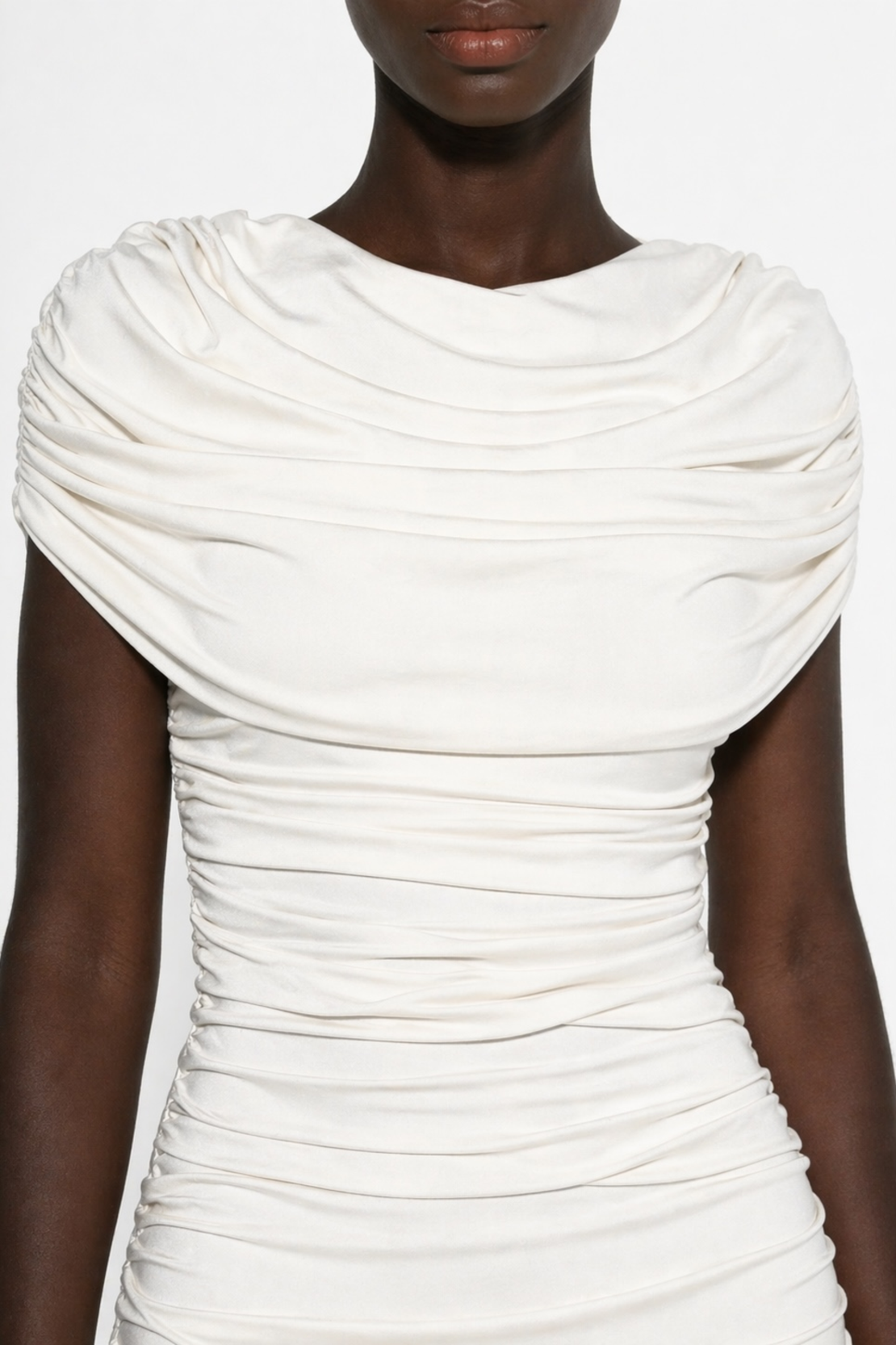 Della Gathered Caped Mini Dress