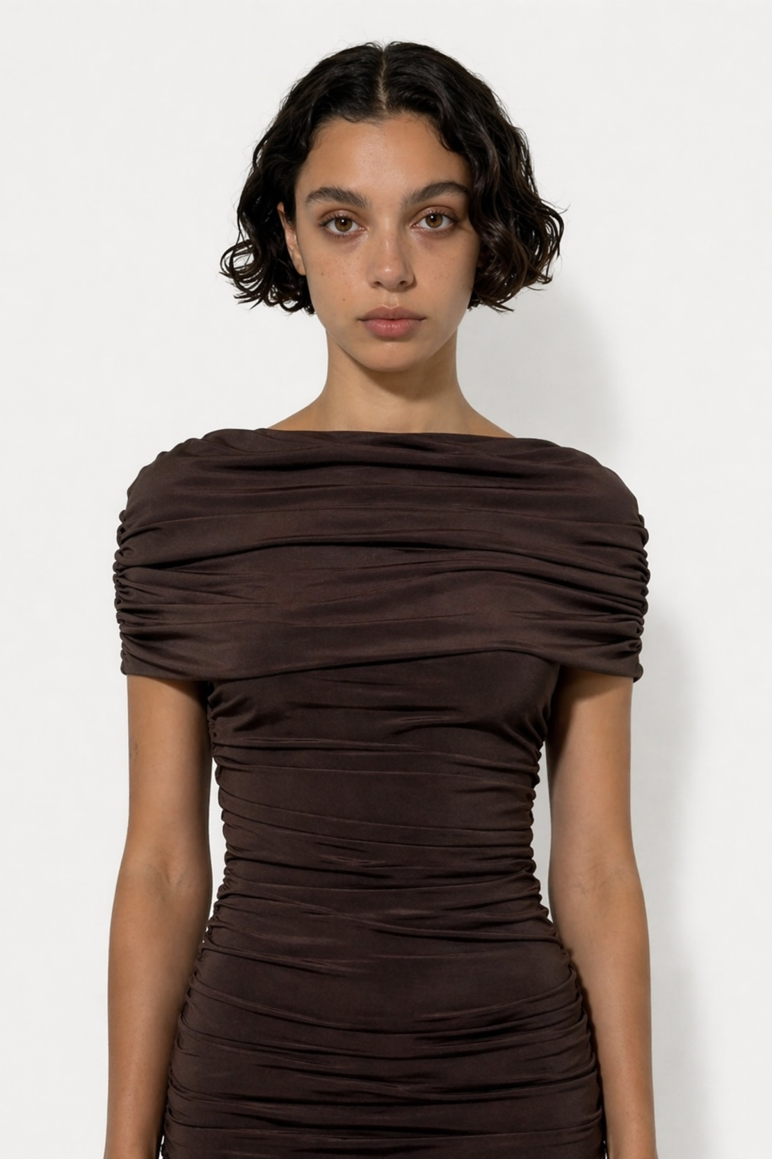 Freya Gathered Caped Mini Dress