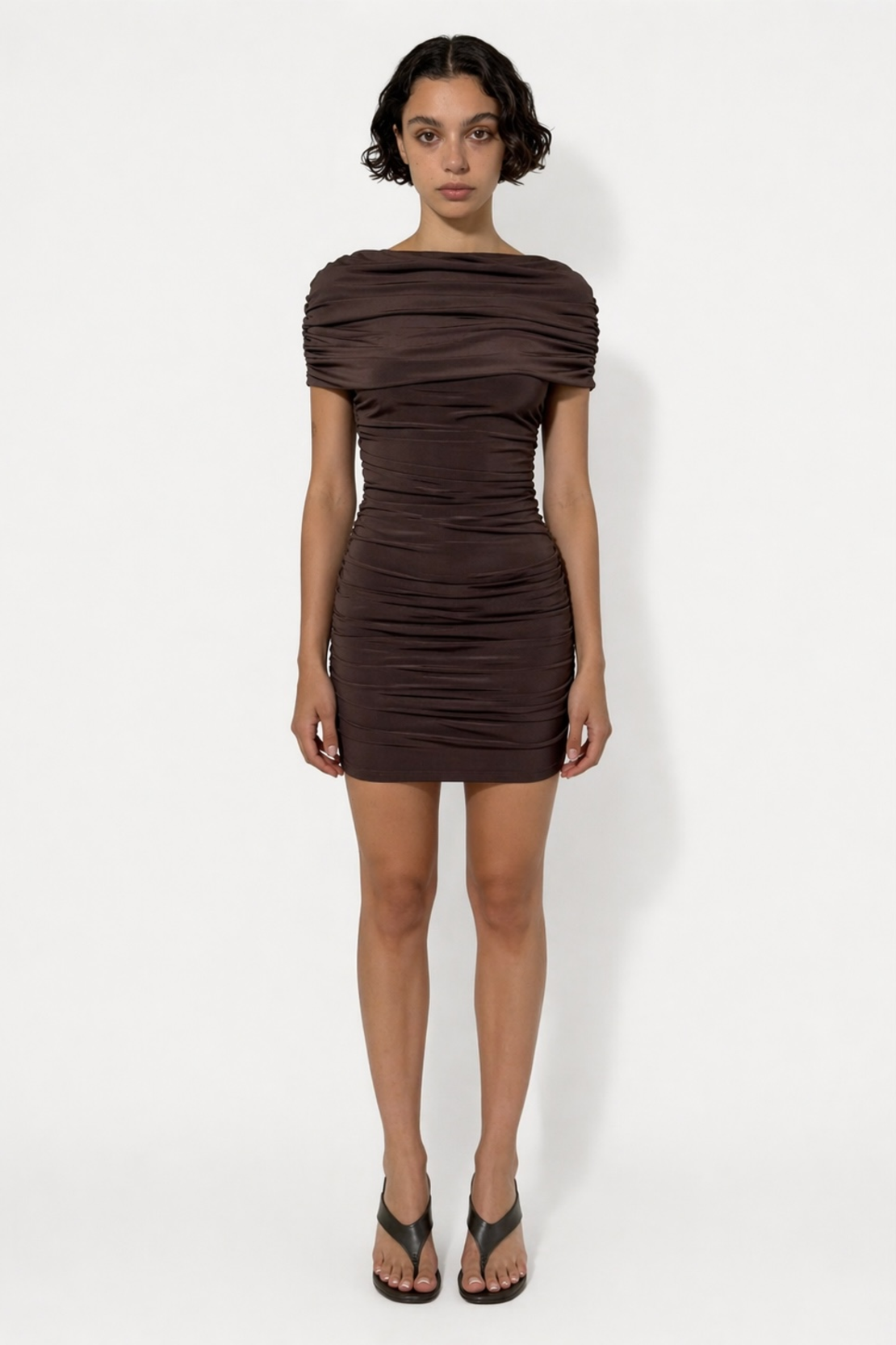 Freya Gathered Caped Mini Dress