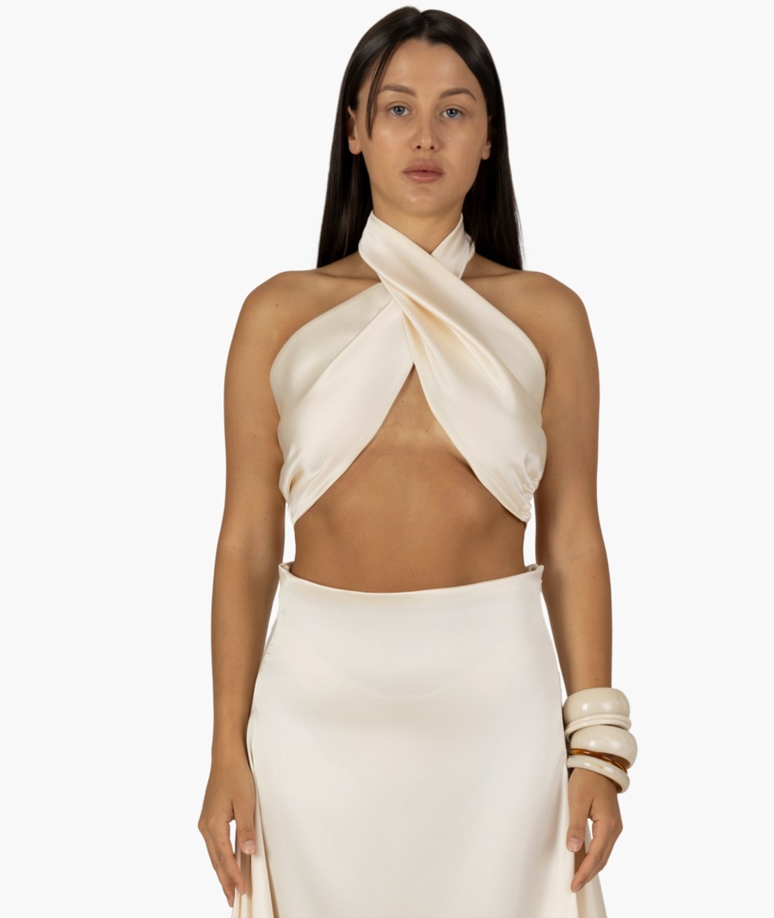 Akakki Satin Cross Top