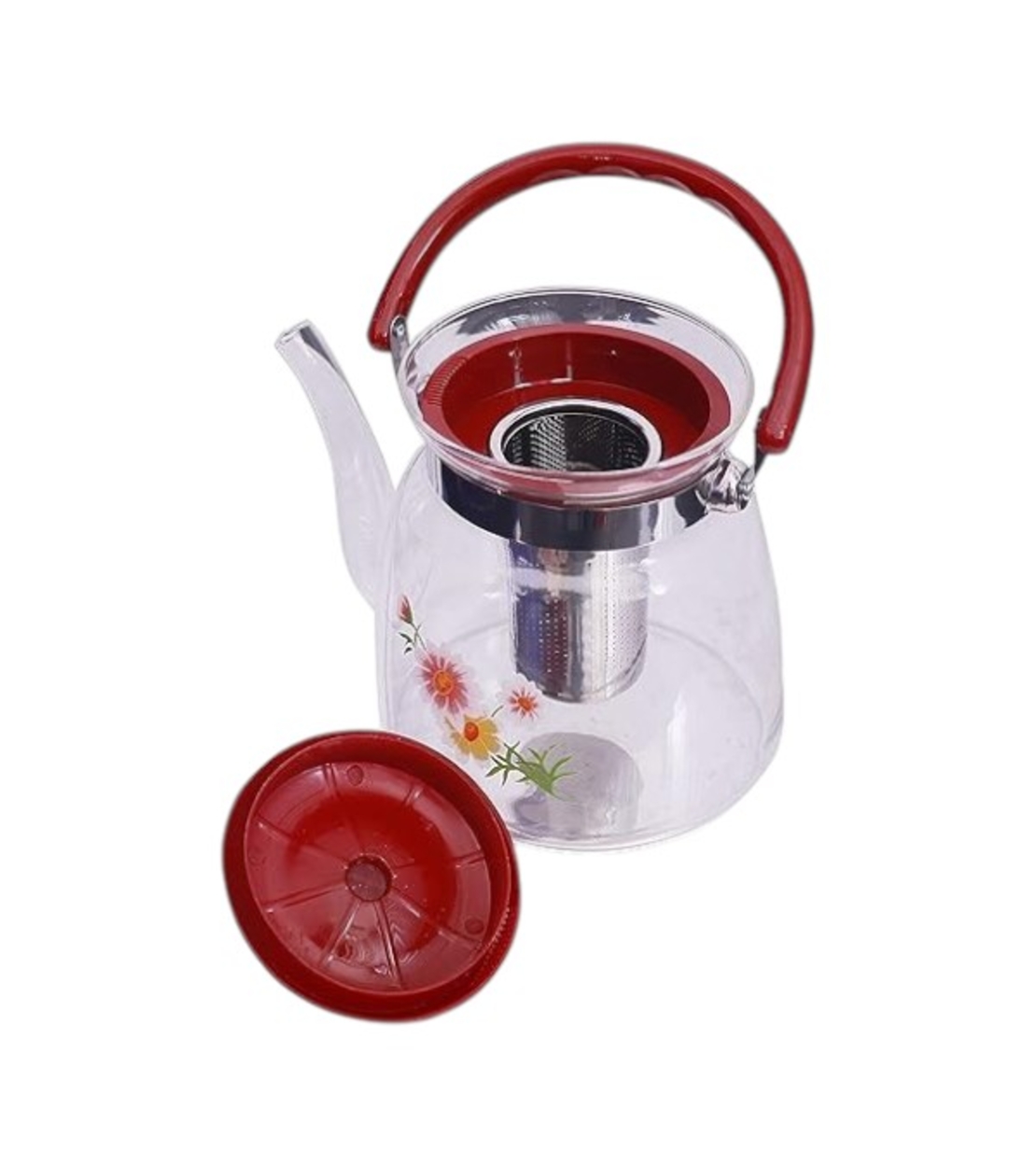 Стъклен чайник с цедка 1,4л