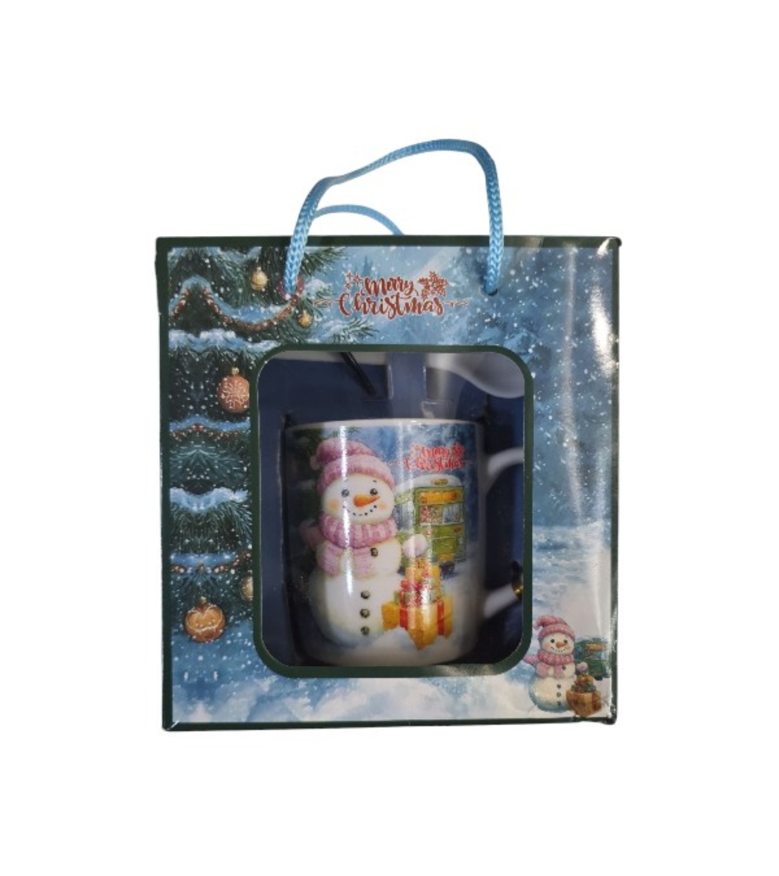 Коледна чаша с дръжка и лъжица в кутия 210мл.ZH278B