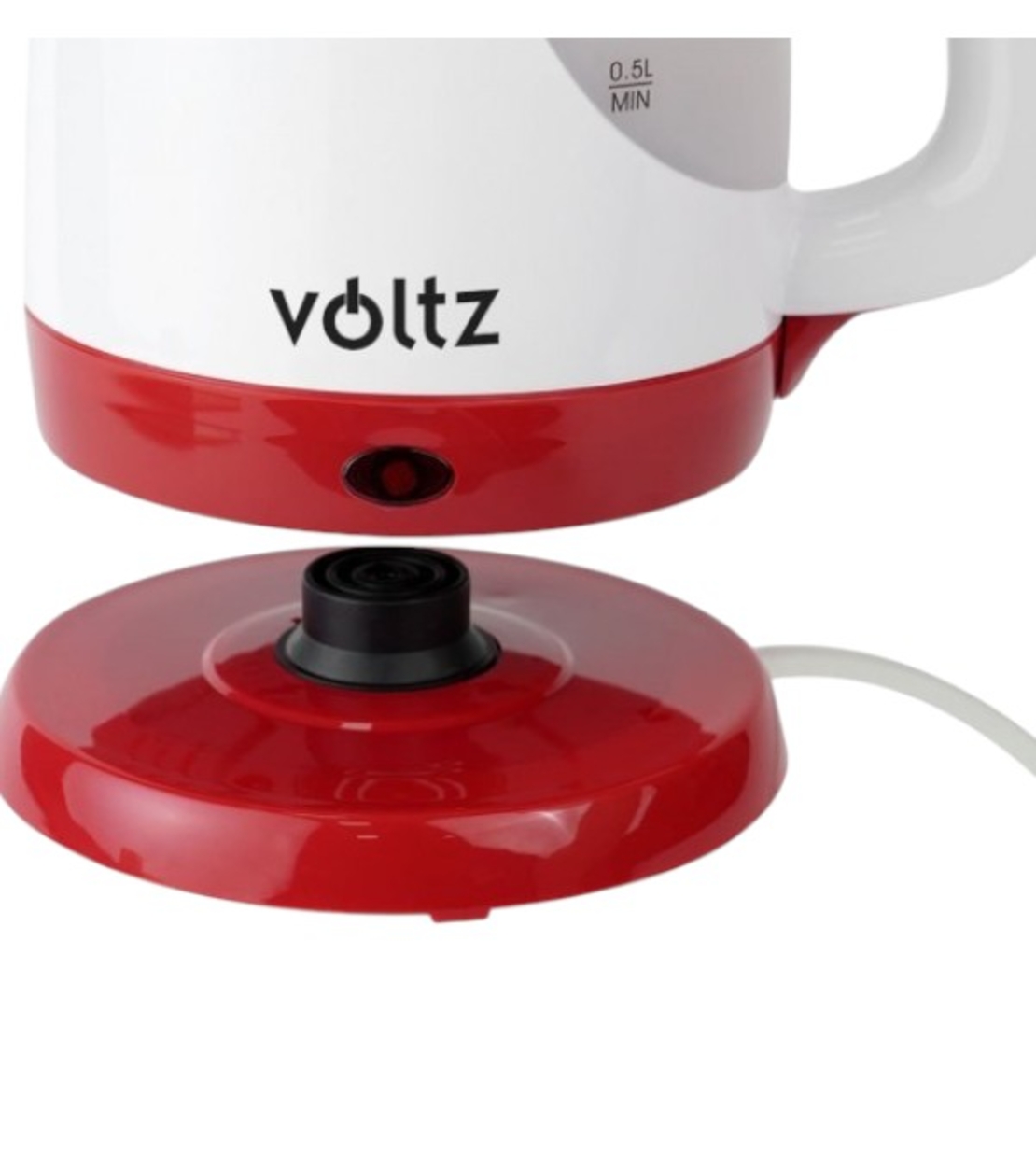 Електрическа кана Voltz FOV51230F, 1300W, 0.9л., бяло/червено
