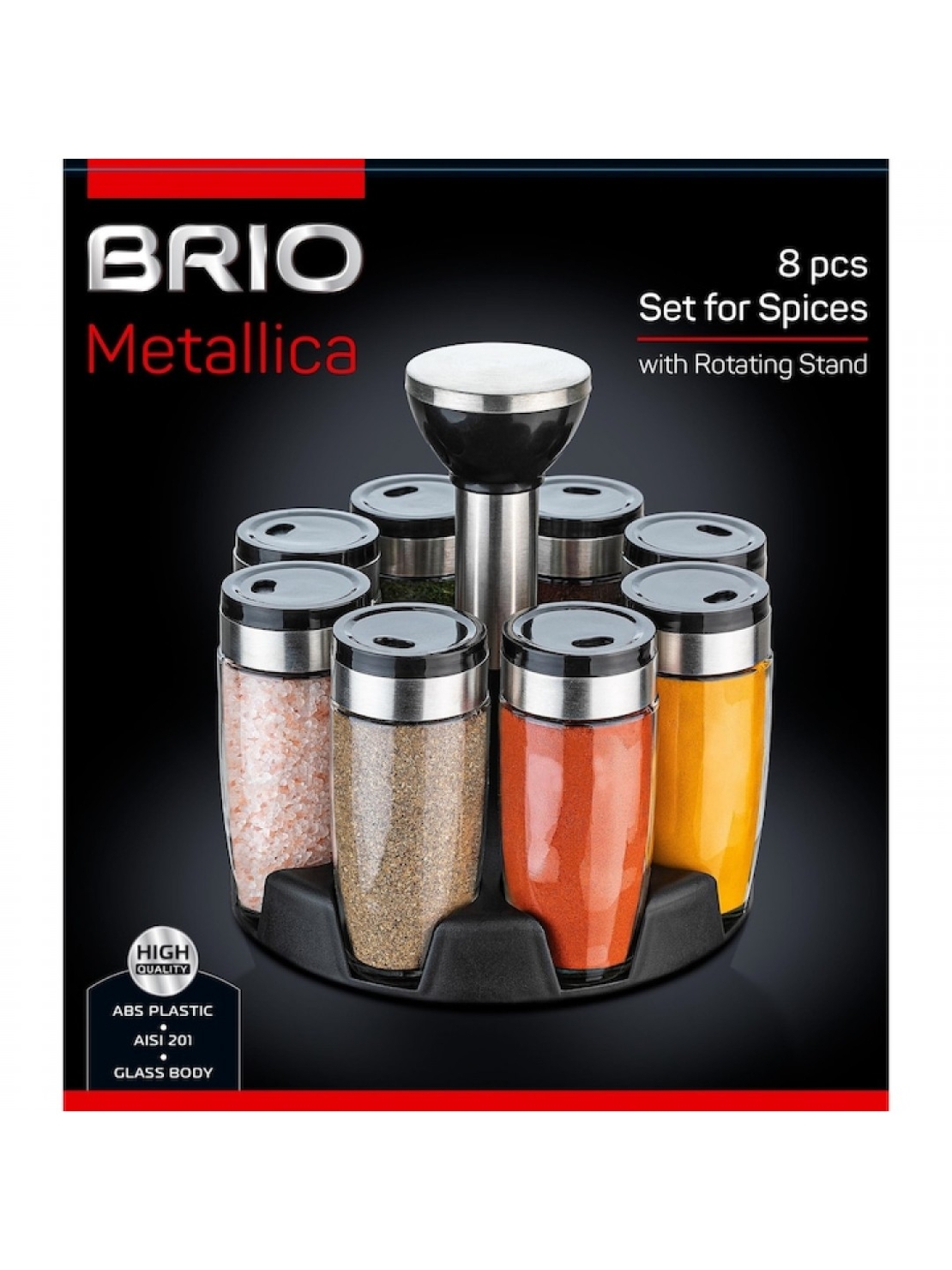 Сет за подправки на стойка-BRIO -8 броя