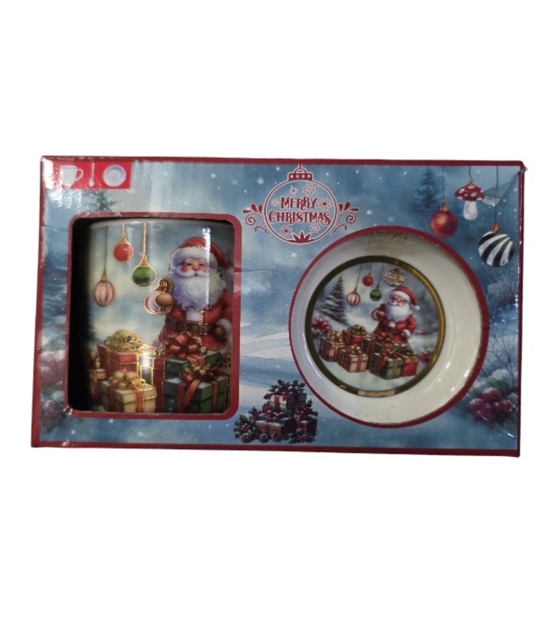 Коледна чаша с капак и лъжица 350мл.Q-43B