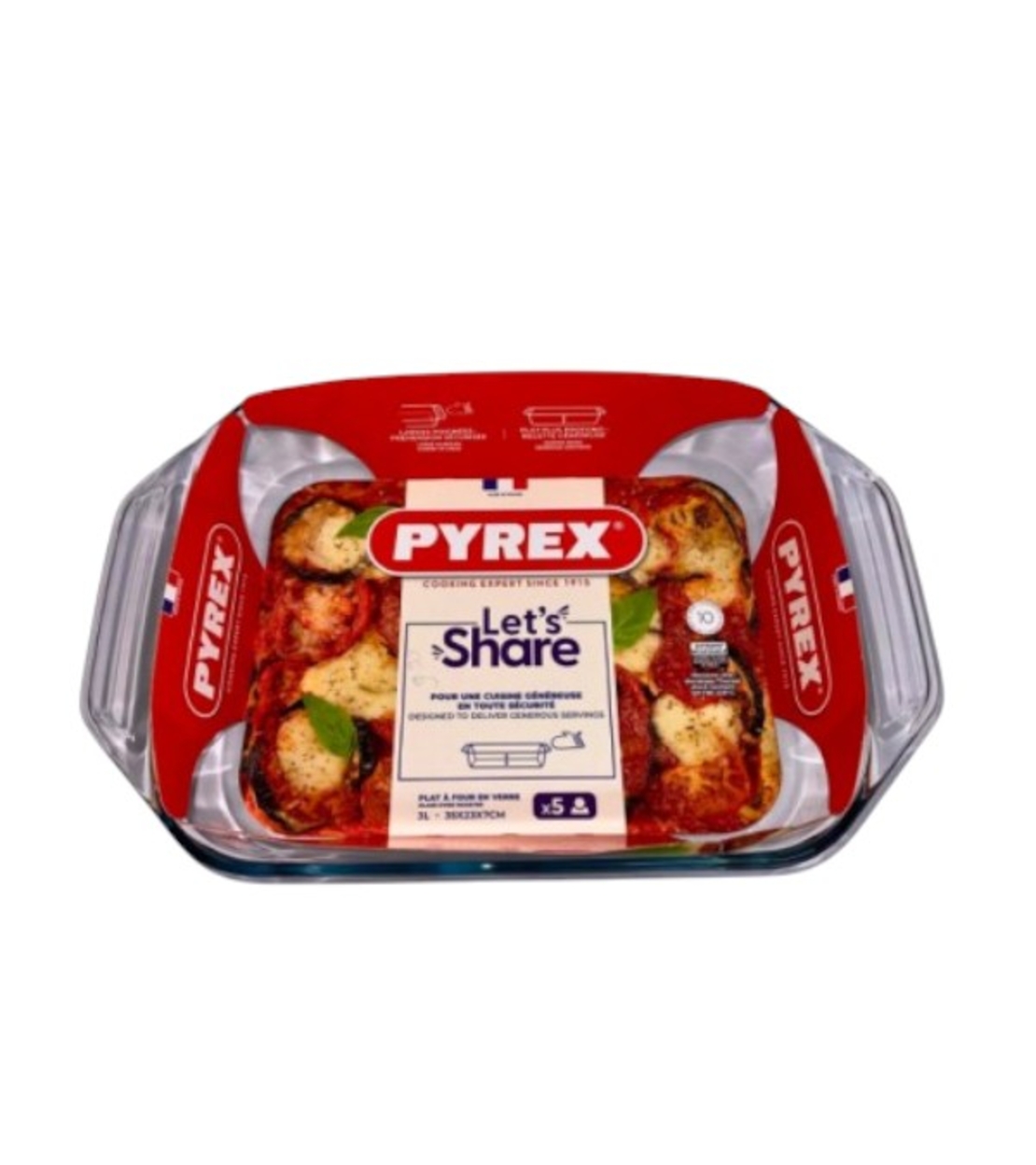 Тава правоъгална с дръжки 2.9л.PYREX