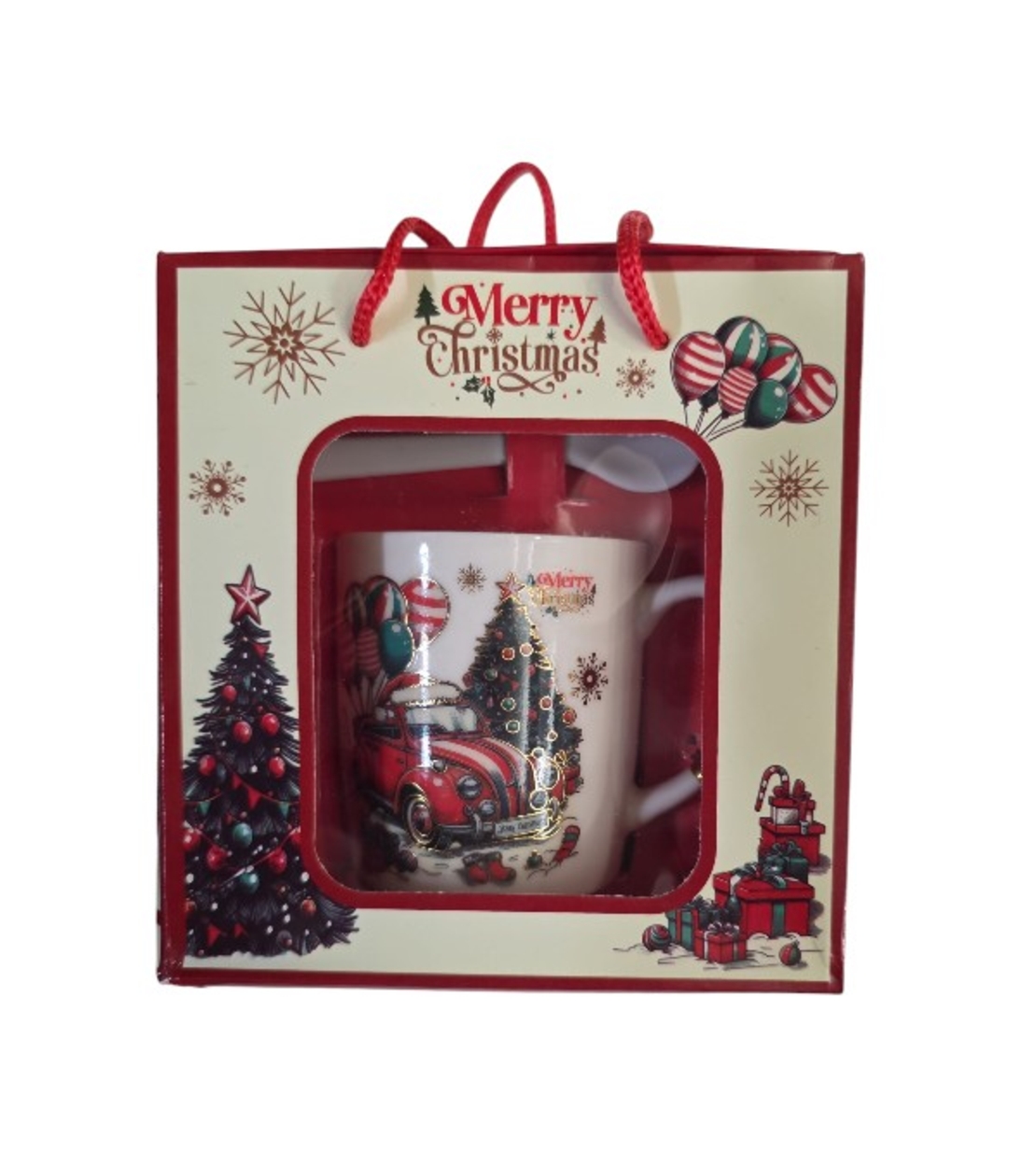 Коледна чаша с дръжка и лъжица в кутия 210мл.ZH274B