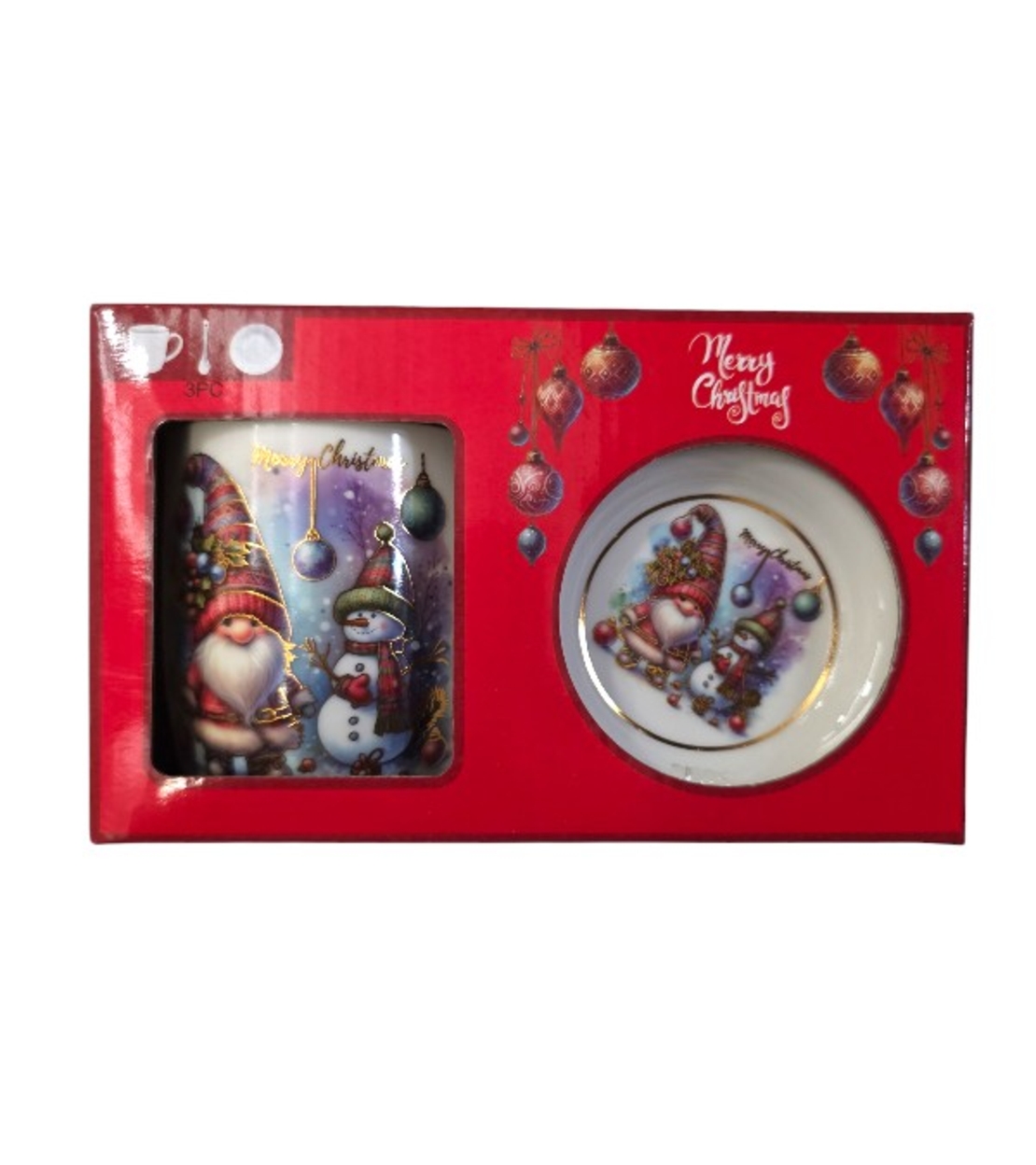 Коледна чаша с капак и лъжица 350мл. Q-32B