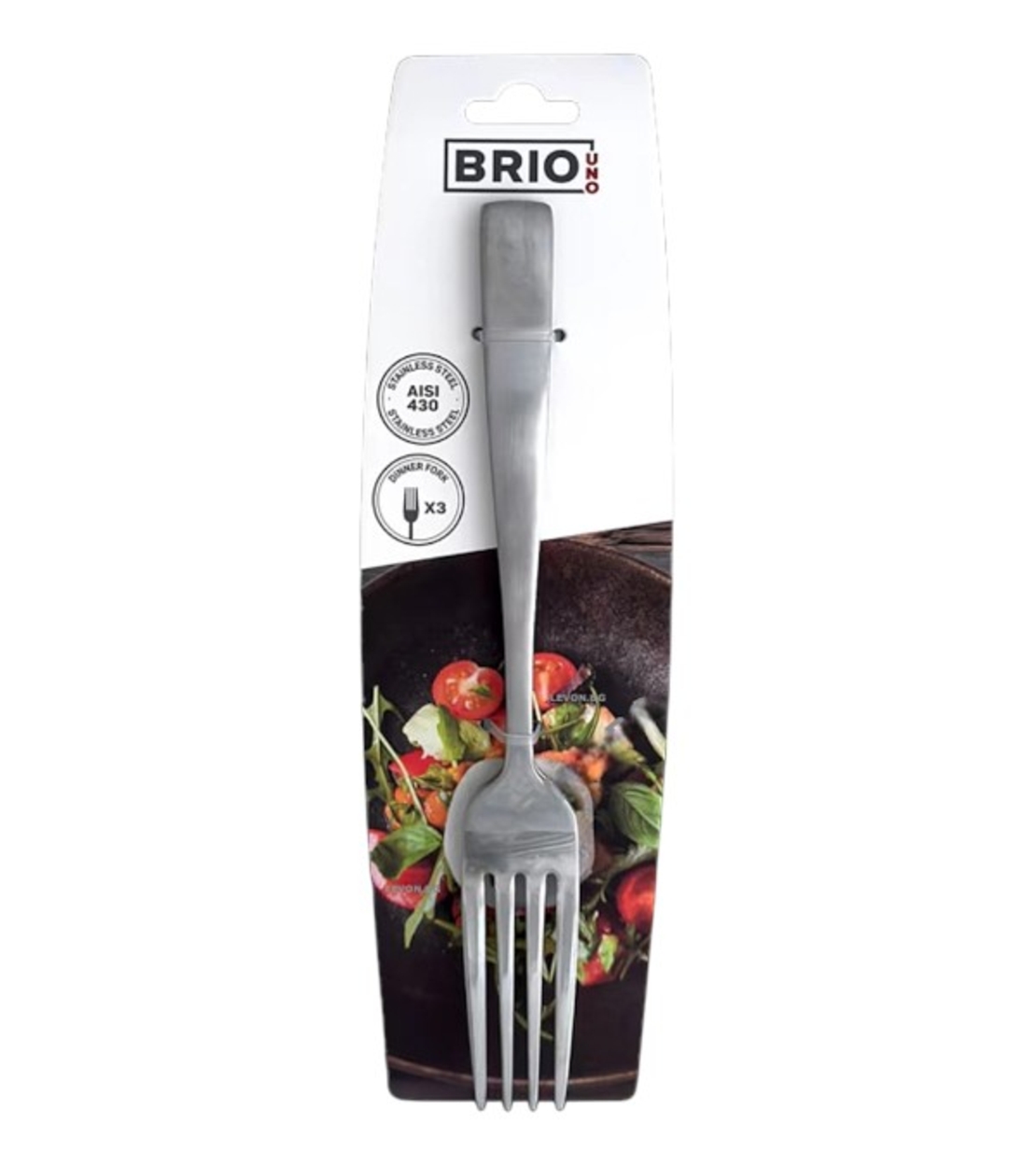 Вилици за Основно Хранене Brio Uno, Комплект от 3 броя, Неръждаема Стомана 18/0
