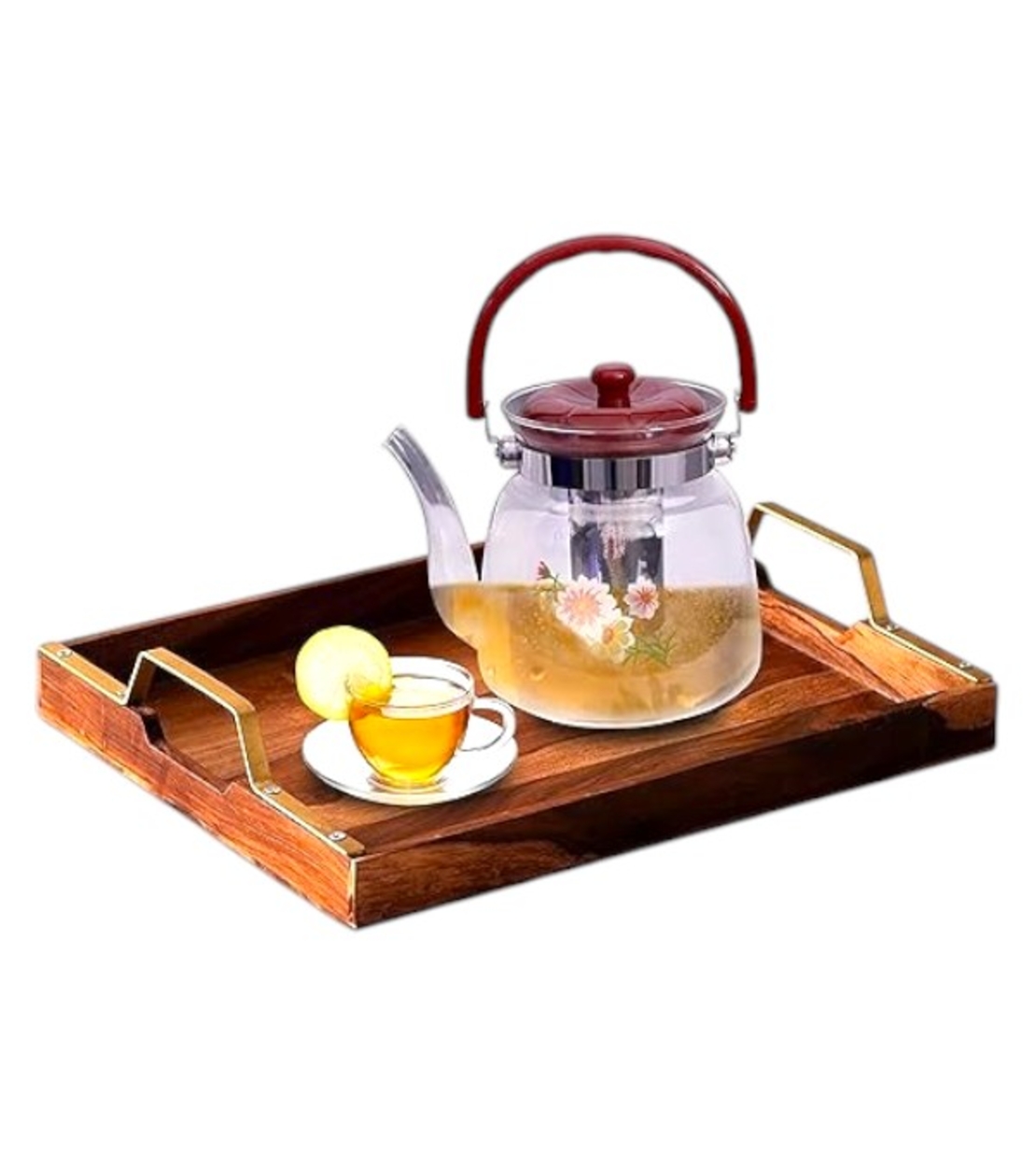 Стъклен чайник с цедка 1,4л