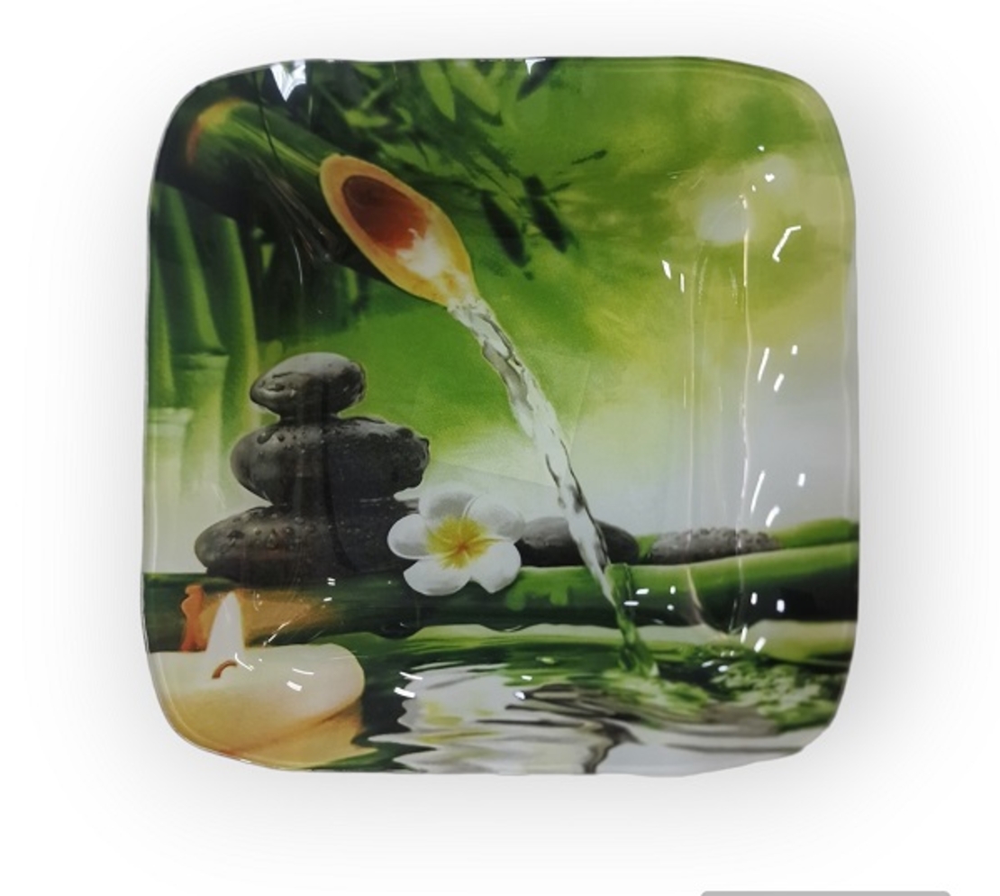 Чиния стъкло дълбока кв.камъни 8' S312108E-AA034