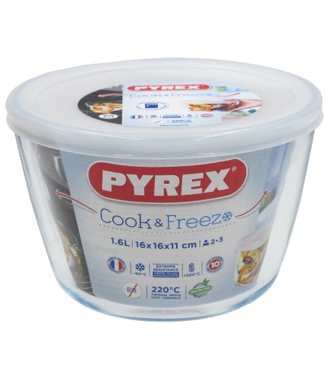 Купа с капак дълб.Pyrex 1.6л. -012391