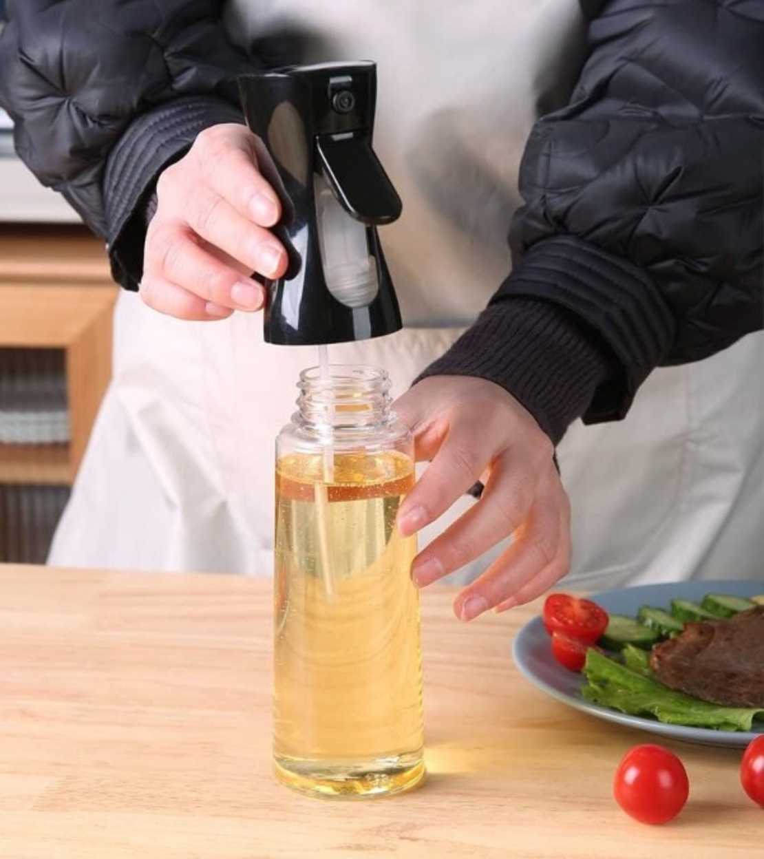 Спрей бутилка за масло/оцет, стъкло+Pvc, 22x5, 8x8 см