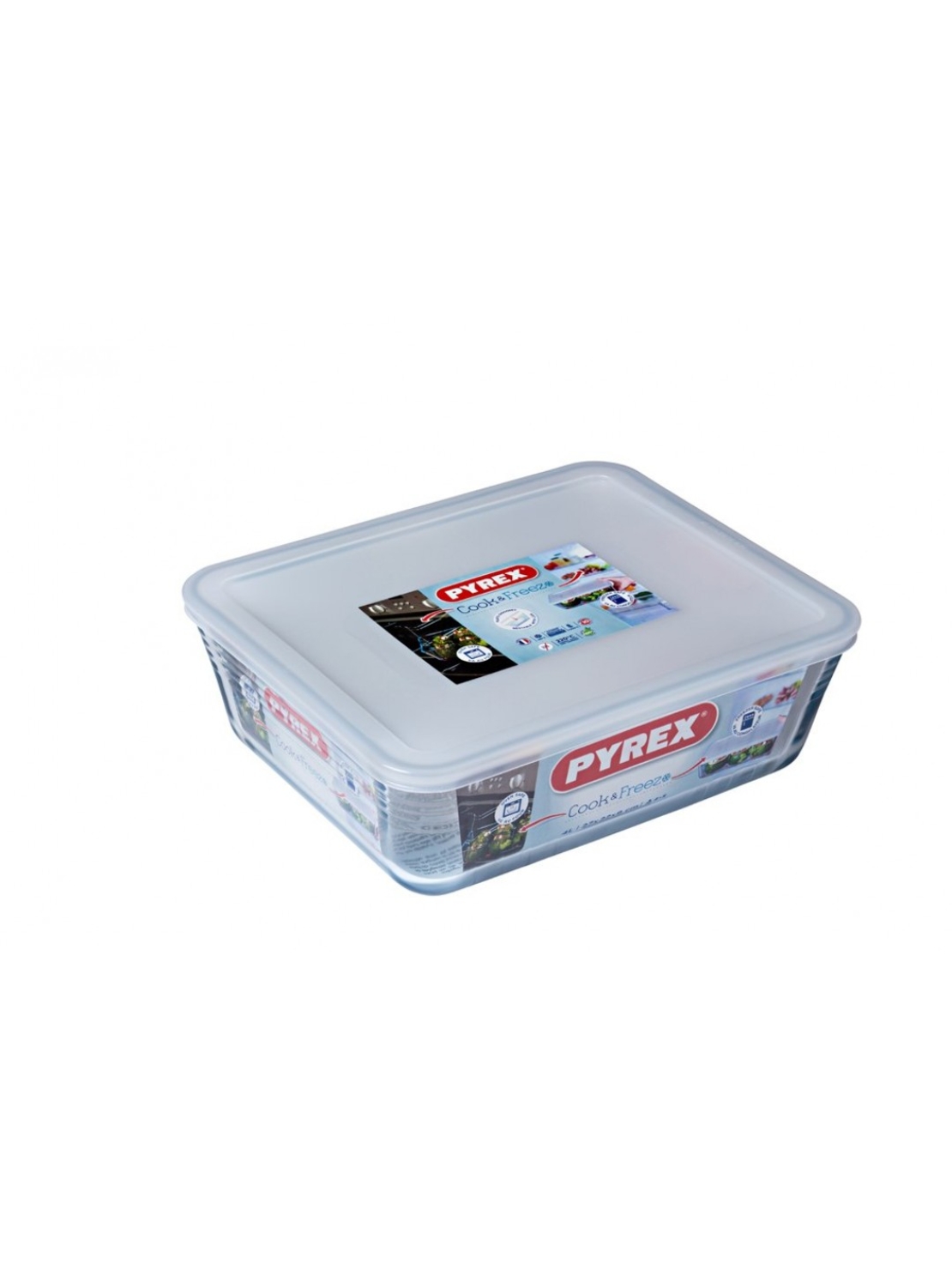 PYREX-Купа с капак-правоъгълна-2.7л-25x19x8см-243P000/7046