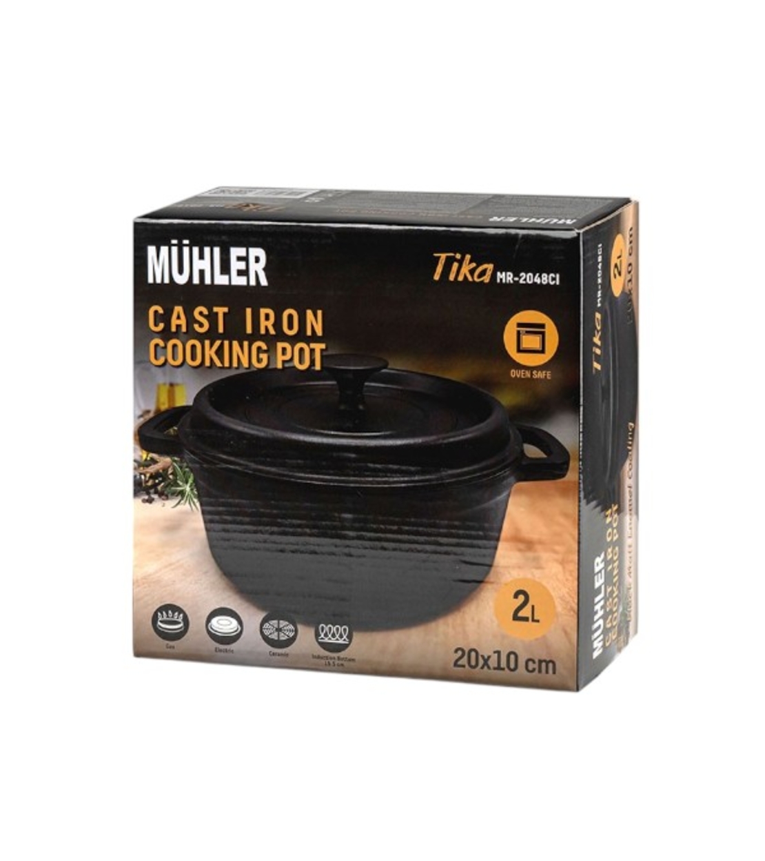 Тенджера Muhler Tika MR-2048CI 20x10cm, 2L, чугун
