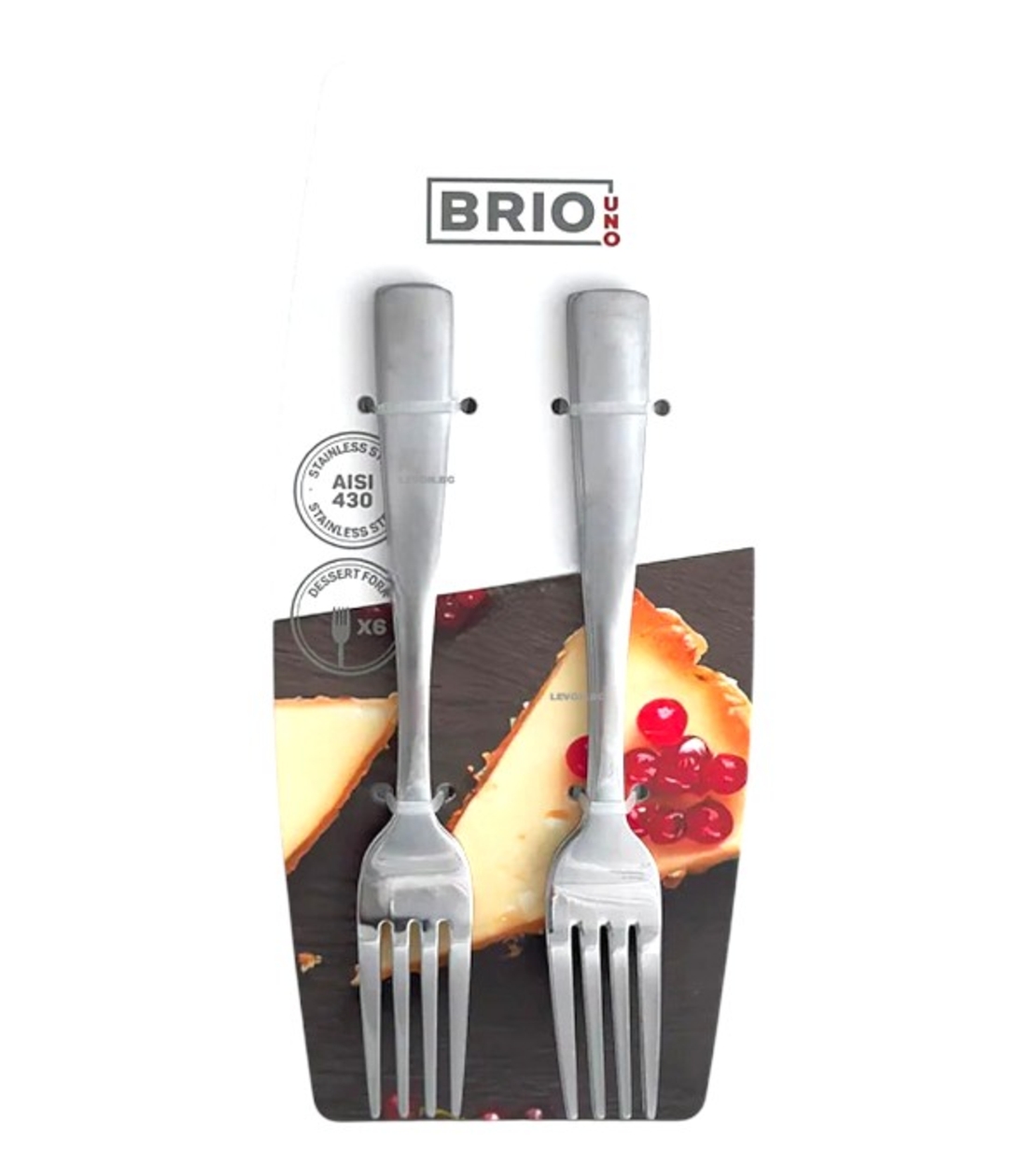 Вилици за Десерт Brio Uno, Комплект от 6 броя, Неръждаема Стомана 18/0