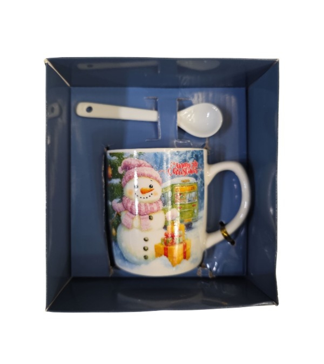 Коледна чаша с дръжка и лъжица в кутия 210мл.ZH278B