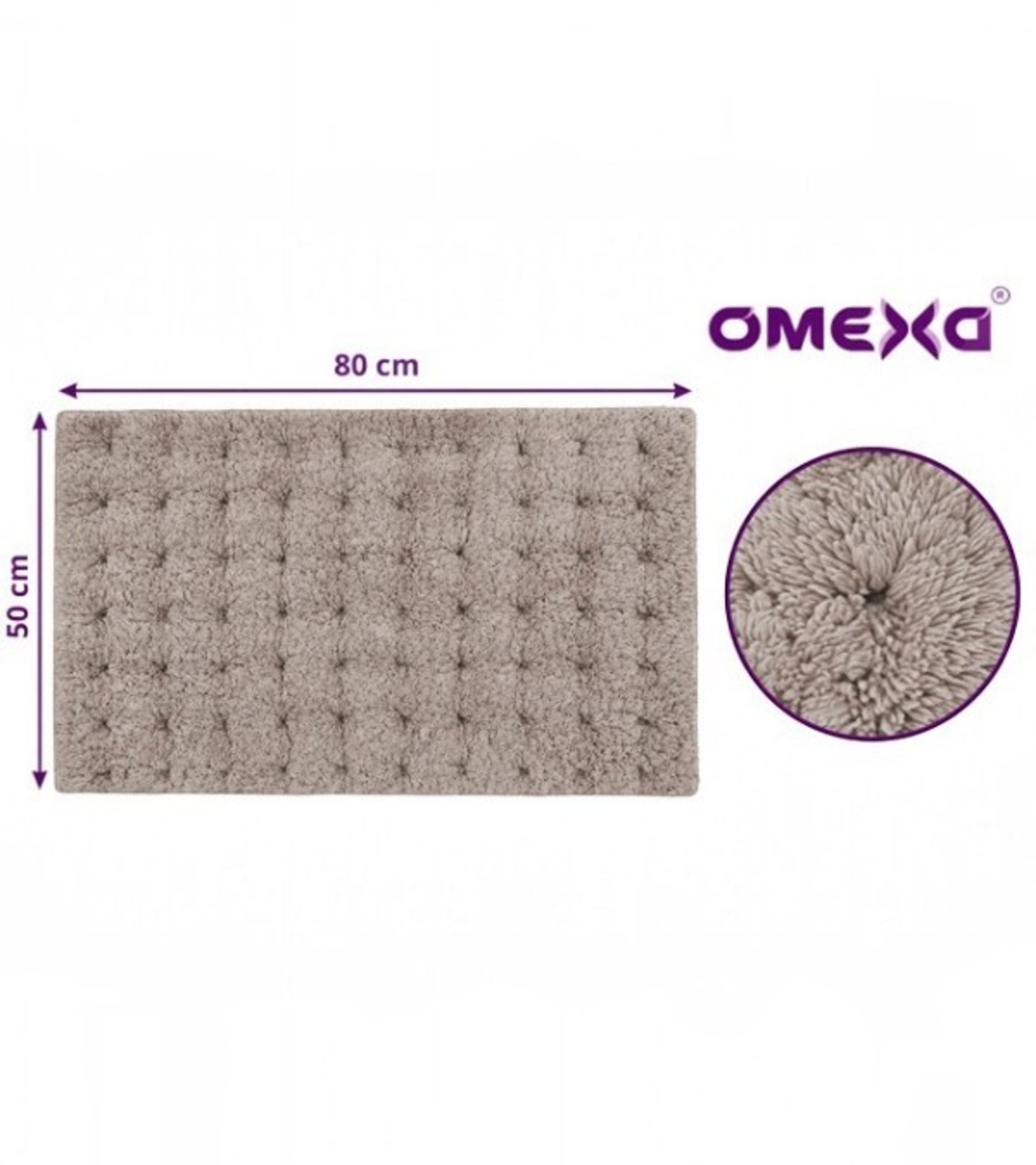 Постелка за баня Omexa Zinnia  бежова, с релефна текстура