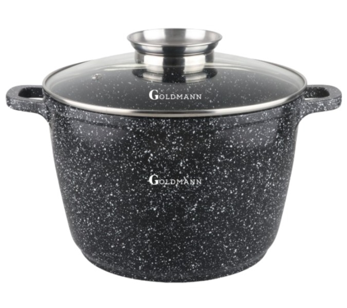 Тенджера с незалепващо покритие Goldmann GM-0628 10л., дълбока