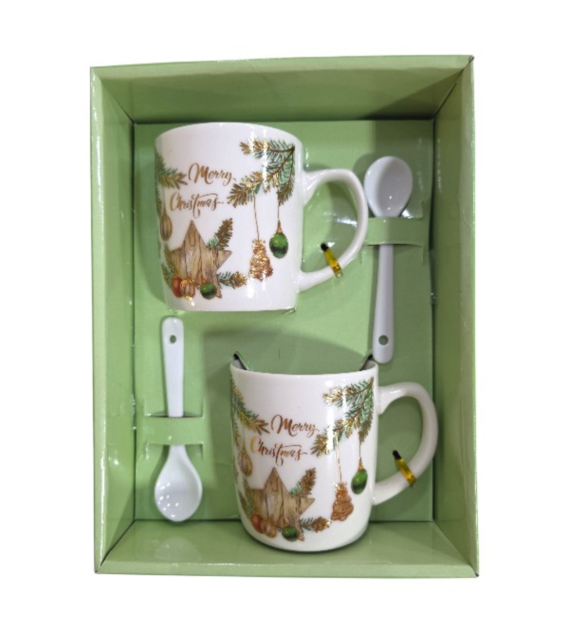 Коледна чаша с дръжка 2бр. с лъжица 2бр. 210мл.CH54B