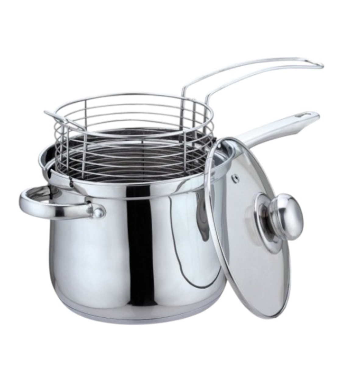 Тенджера с кошница за пържене Bohmann BH 1667FR, 3.4 л, 18 см, Индукция, Инокс