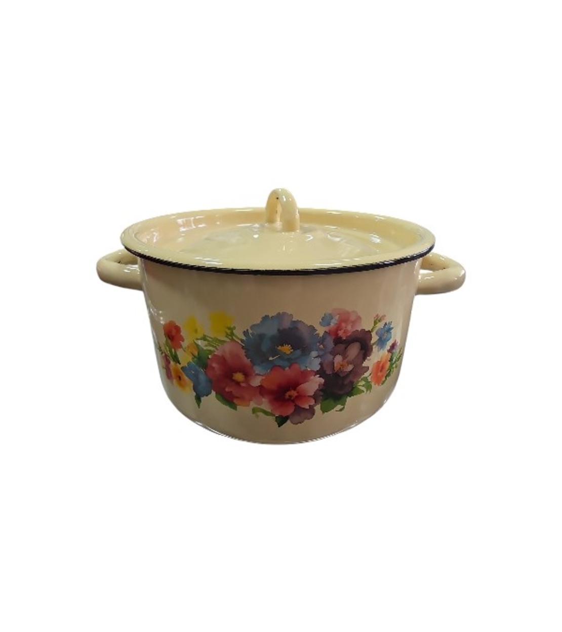 Тенджера емайл 2.5л. с декор Аврора, жълта