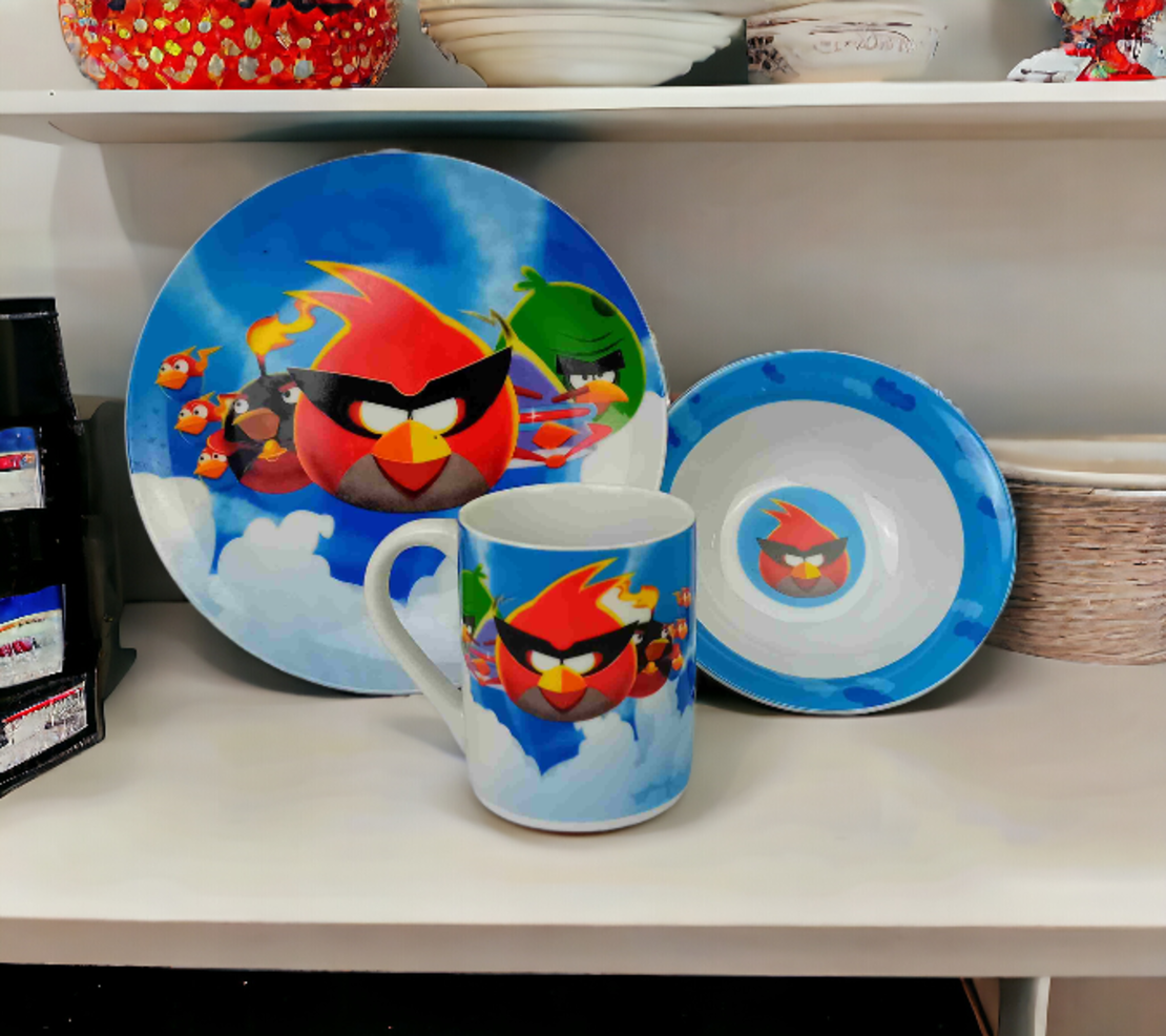 Детски сервиз за хранене 3 части Angry Birds