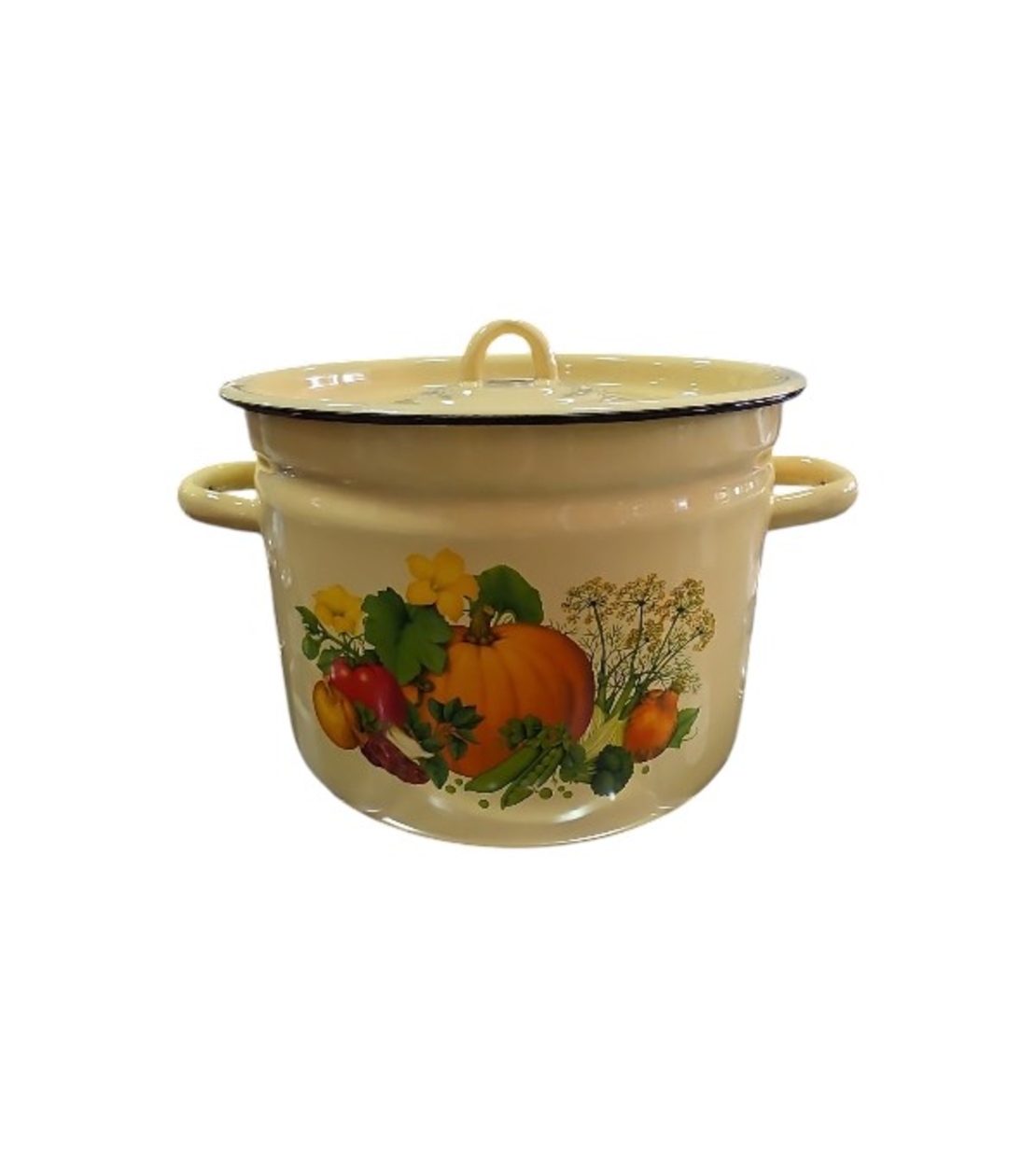 Тенджера емайл 5.5л. с декор Тиква жълта