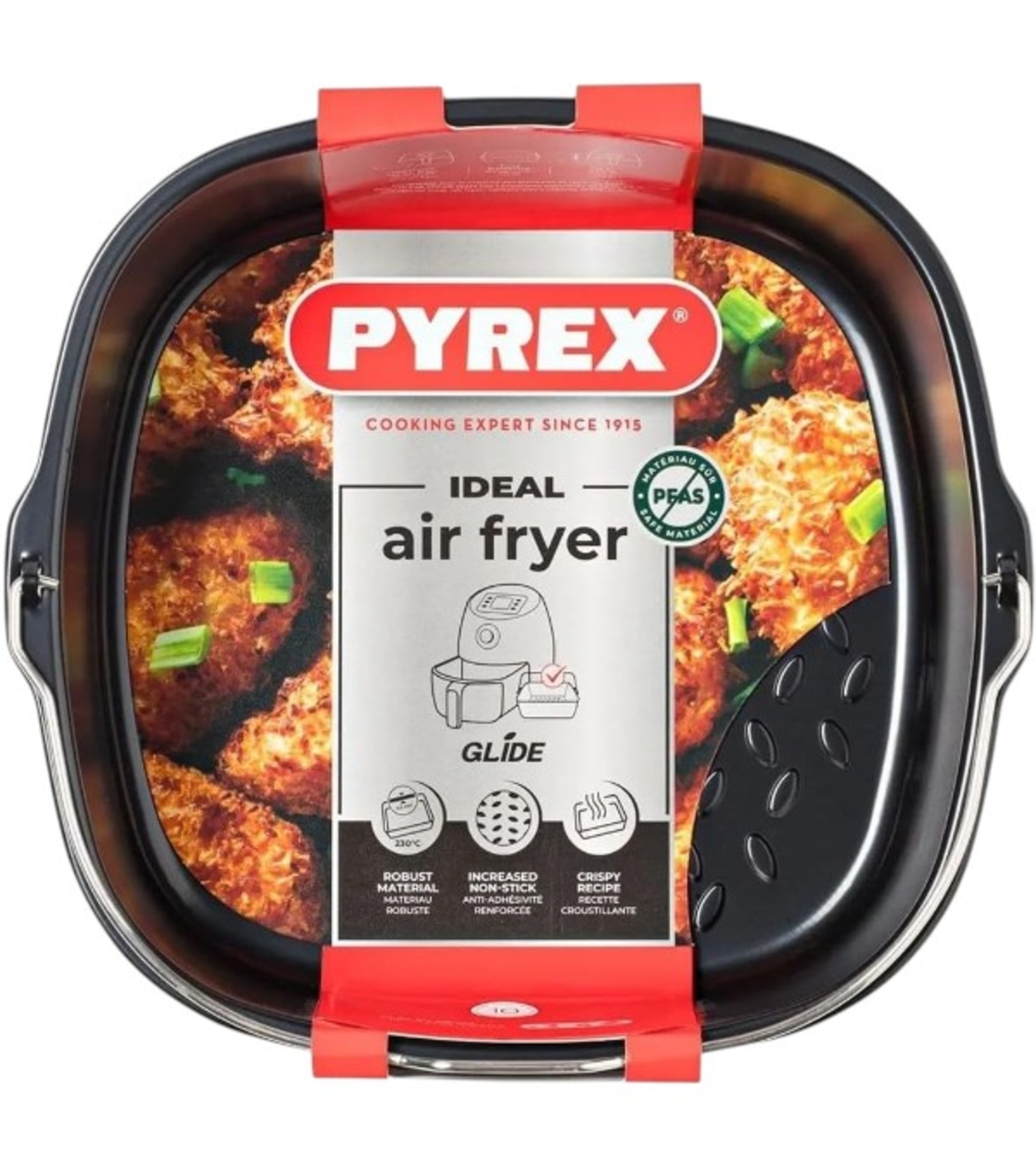 Съд за готвене в AirFryer квадратна 1.9литра 22х 21х 7.5см. с дръжки PYREX