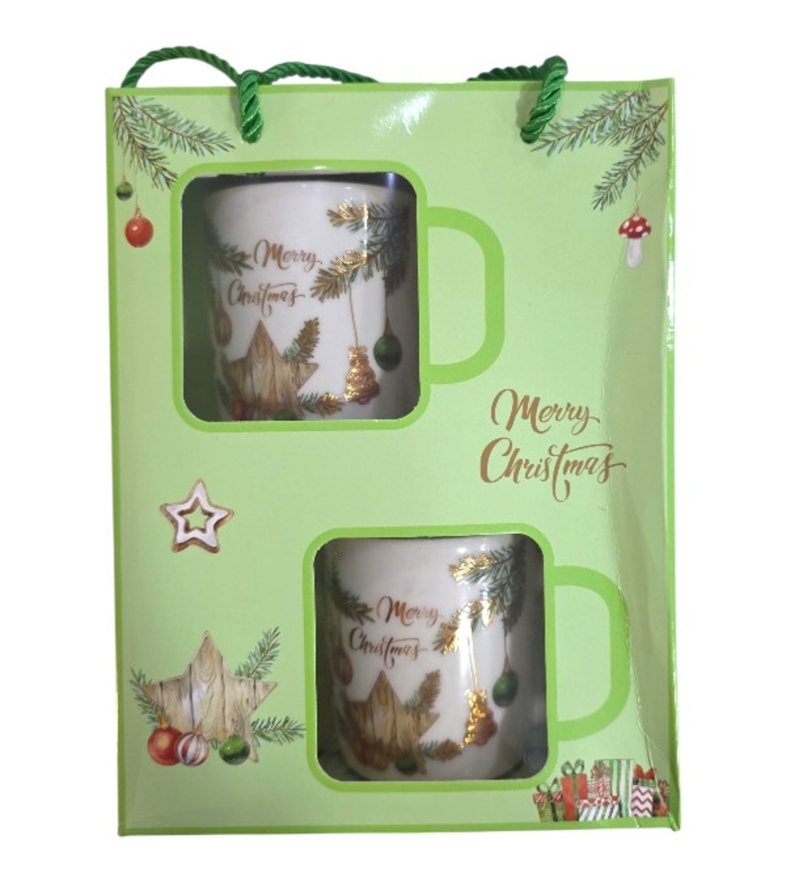 Коледна чаша с дръжка 2бр. с лъжица 2бр. 210мл.CH54B