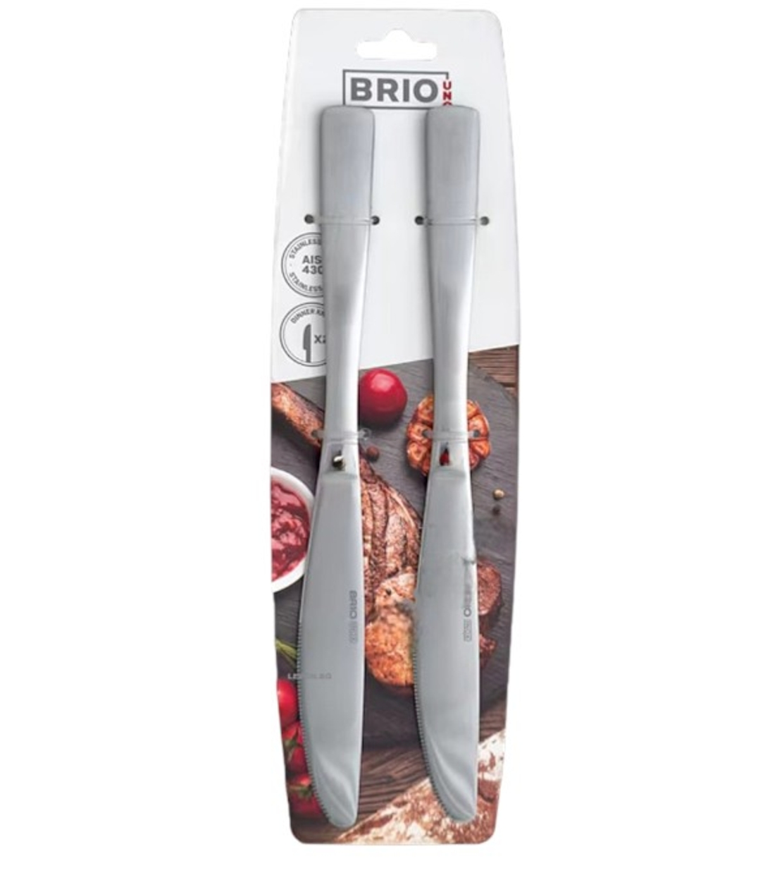Ножове за Основно Хранене Brio Uno, Комплект от 2 броя, Неръждаема Стомана 18/0