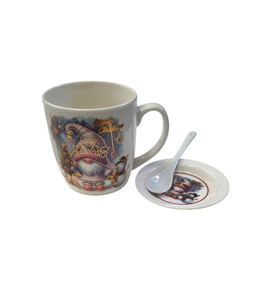 Коледна чаша с капак и лъжица 350мл. Q-39B